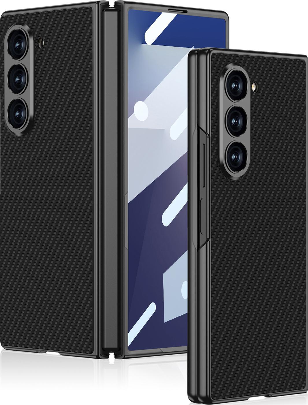 Custodia Per Samsung Galaxy Z Fold 7, Custodia In Plastica Temprata Ag Opaca, Con Protezione Dello Schermo Integrata Nero