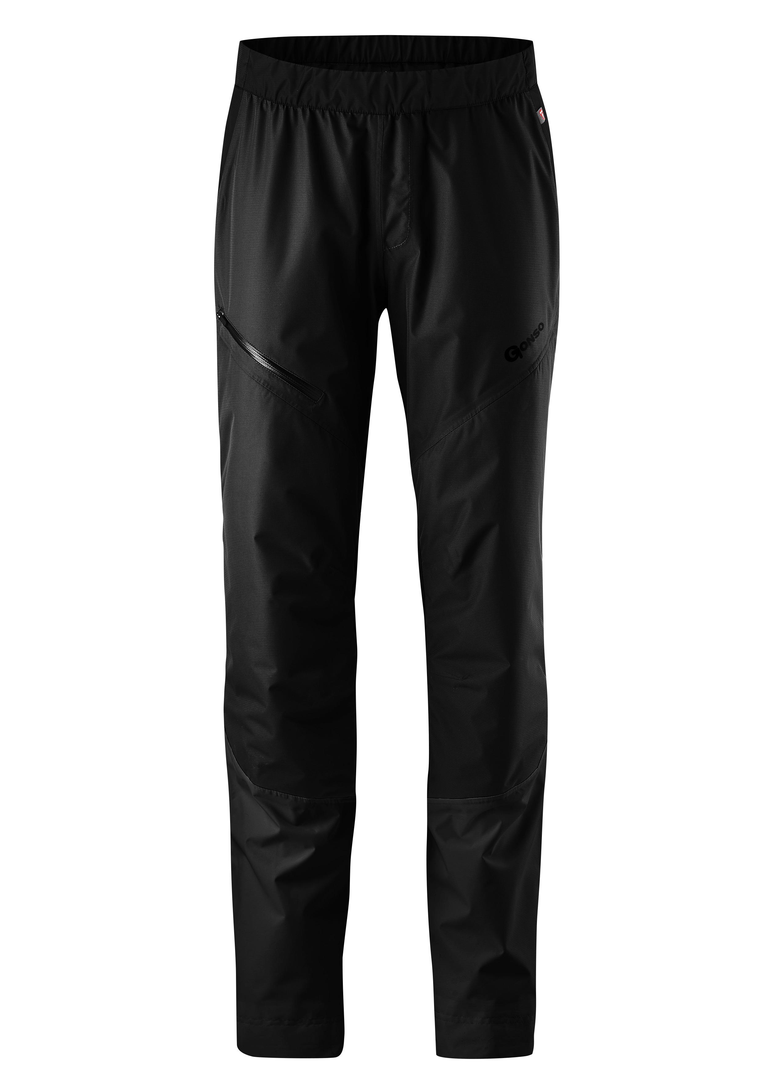 Fahrradhose Gonso "Save Pants Therm", Herren, Gr. 6XL, NormalgrößEn, Schwarz, 100% Polyester, Hosen Fahrradhose, GefüTterte Regenhose FüR Sehr Kalte Wintertage Auf Dem Rad.