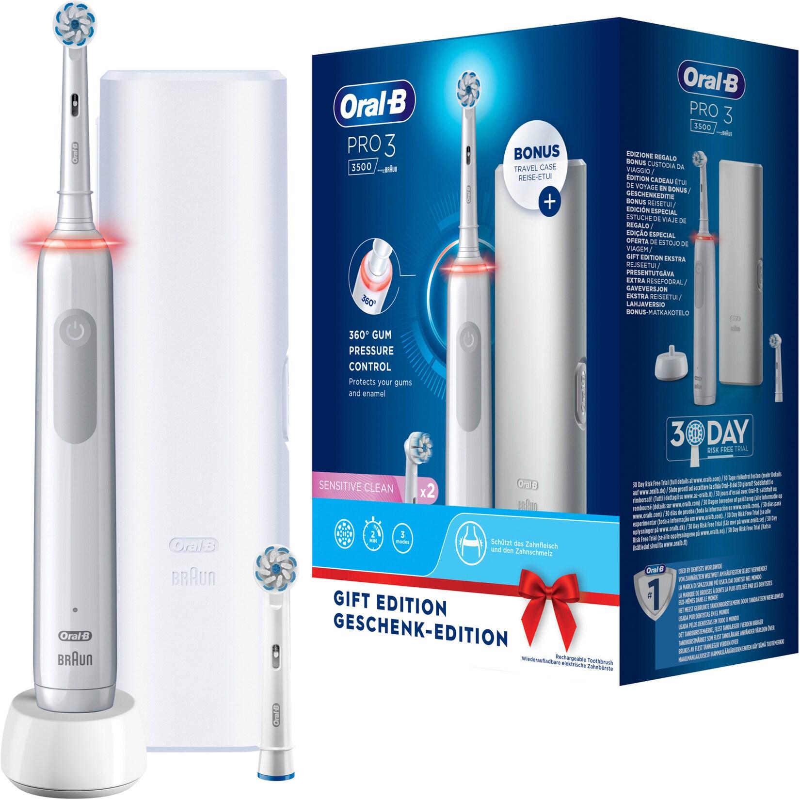 Oral-B Elektrische Zahnbürste Oral-B Pro 3 3500 mit Reiseetui