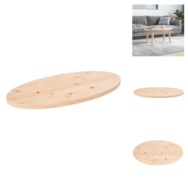 Vidaxl Piano Da Tavolo 80X40X2,5 Cm In Legno Massiccio Di Pino Ovale - Piani Da Tavolo