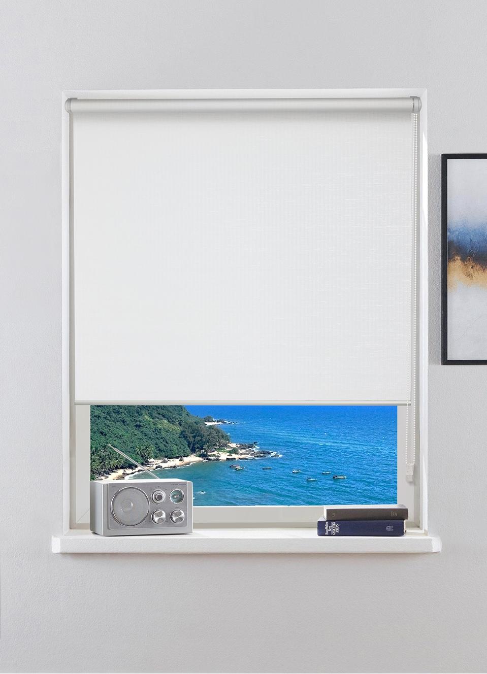 Rollo MY HOME "LIYN" Gr. 11, weiß, B:120cm H:150cm, Polyester, Rollos, Rollo, Trendiges Rollo in Naturoptik- NEUHEIT, Topseller