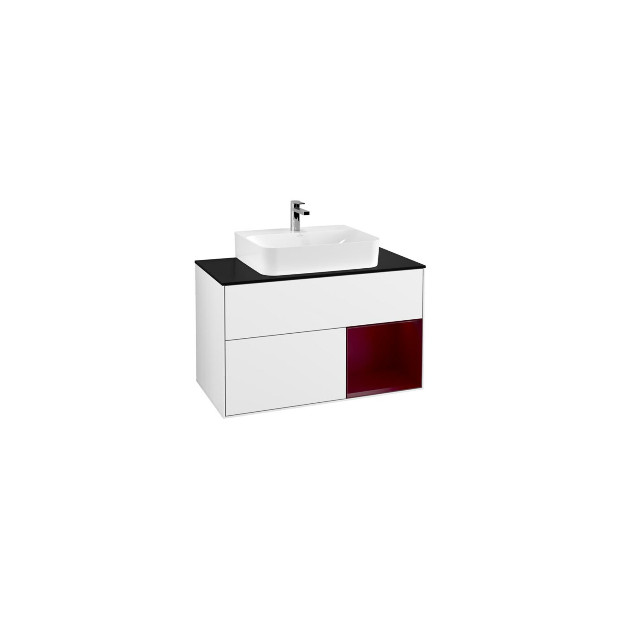 V&B Waschtischunterschrank Wandbeleuchtung Finion 100, Pl Bla M, Reg Re Peo, Glo Wh. Lac ; Villeroy & Boch (G122HBGF)