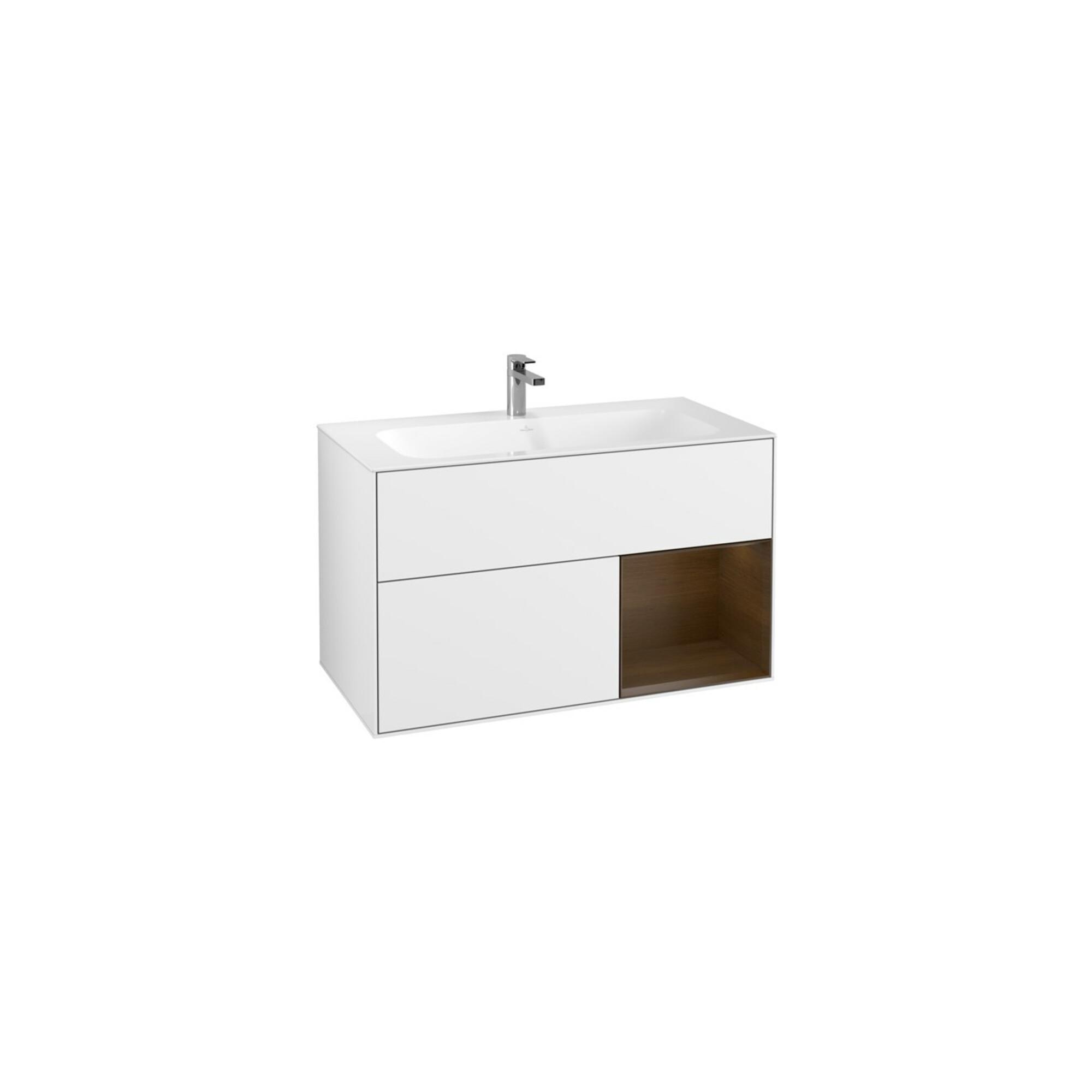 V&B Waschtischunterschrank Finion Reg Re Wal Veneer, Glossy White Lacquer ; Villeroy & Boch (F040GNGF)