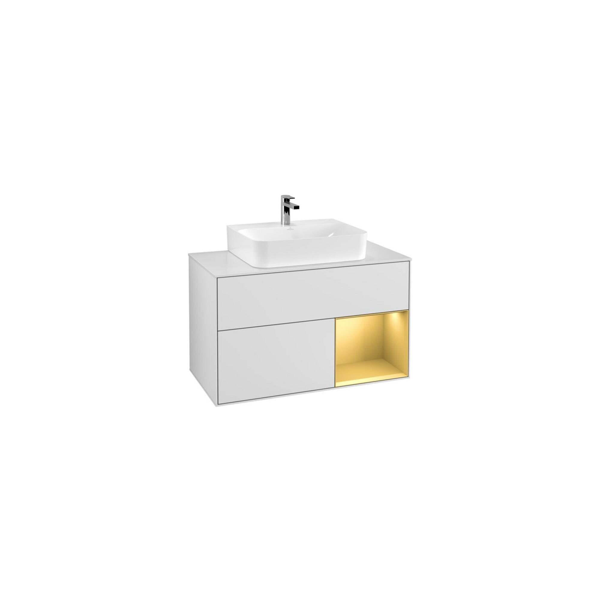 V&B Waschtischunterschrank Finion 100, Pl We M, Reg Re Gol M, Wh. M Lac ; Villeroy & Boch (F121HFMT)