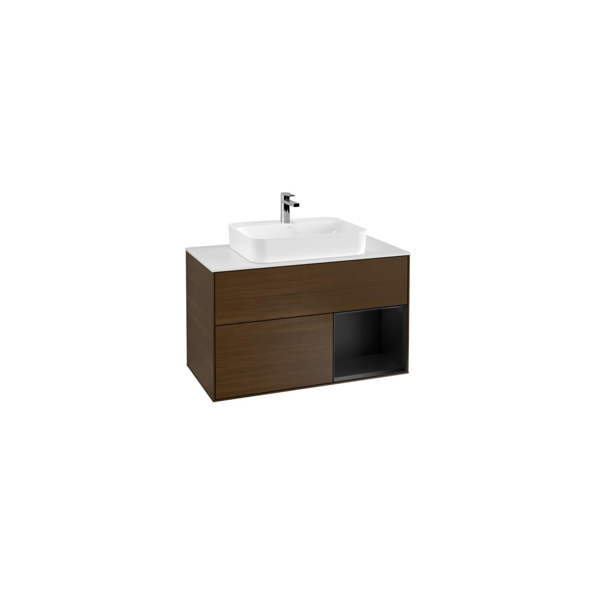 V&B Waschtischunterschrank Wandbeleuchtung Finion 100, Pl Wh. M, Reg Re Bla M Lac, Wal Ven ; Villeroy & Boch (G371PDGN)