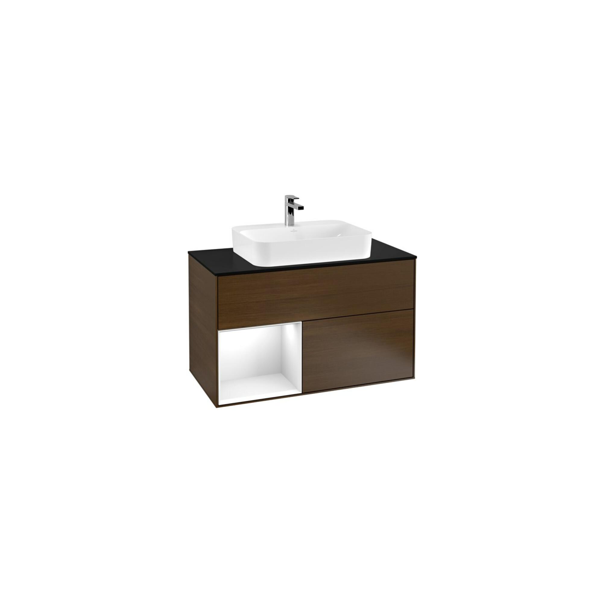 V&B Waschtischunterschrank Wandbeleuchtung Finion 100, Pl B M, Reg Li Glo Wh. Lac, Wal Ven ; Villeroy & Boch (G362GFGN)