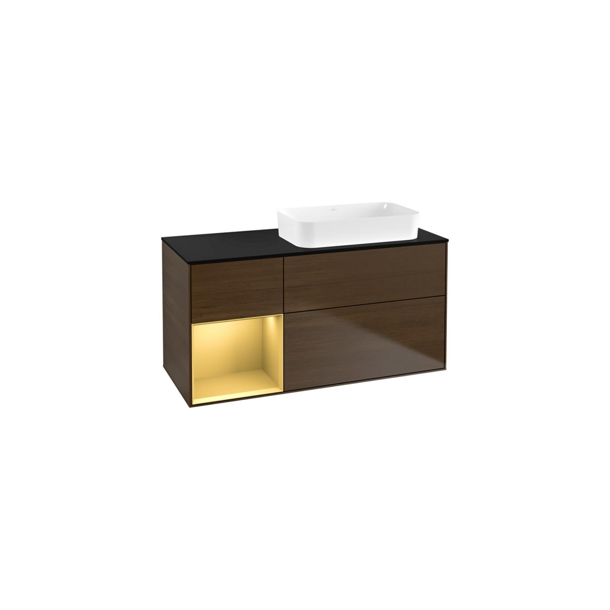V&B Waschtischunterschrank Wandbeleuchtung Finion 120X60 Cm, Reg Li Gol M, Walnut Veneer ; Villeroy & Boch (G682HFGN)
