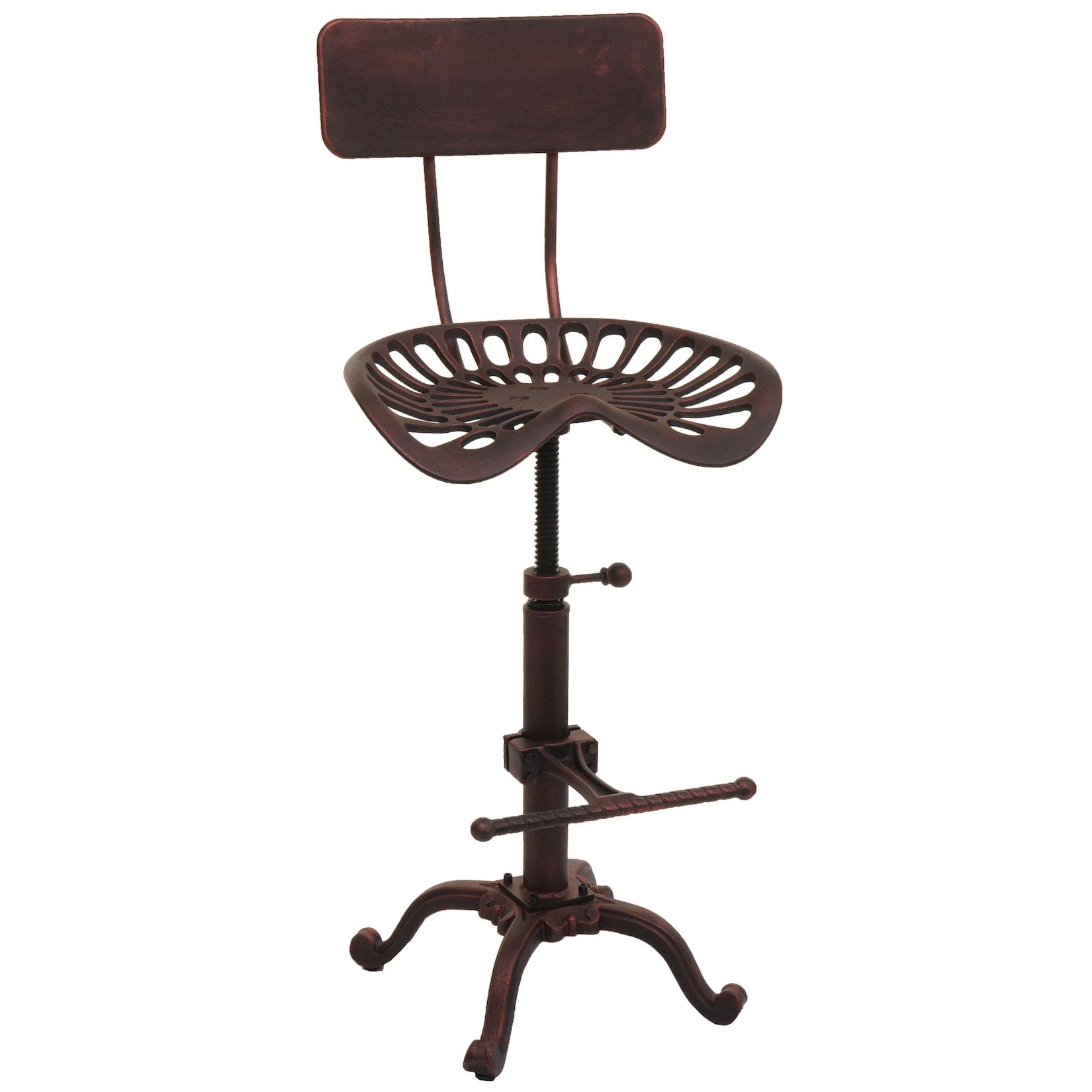 Barhocker MCW-N26, Barstuhl Tresenhocker, HöHenverstellbar Drehbar FußAblage Industrial Metall ~ Kupferfarben