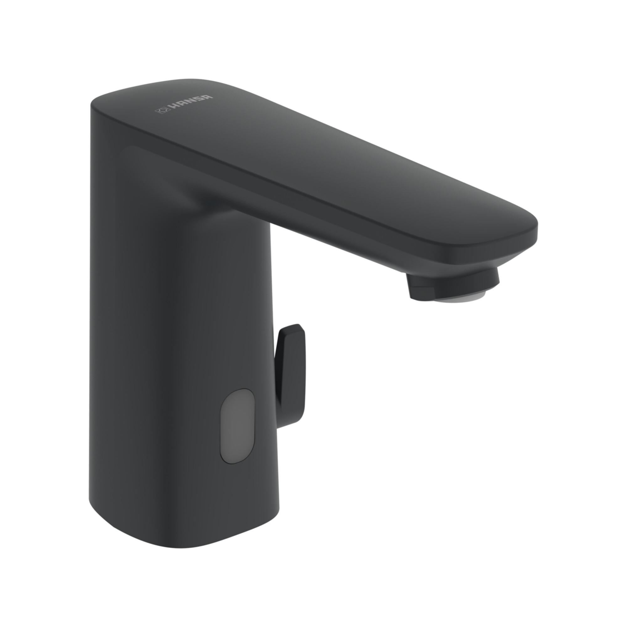 Hansa Infrarot-Waschtischarmatur Hansaelectra Safety Matt-Sw, Netzbetrieb, Ausladung 117Mm (9210200933)