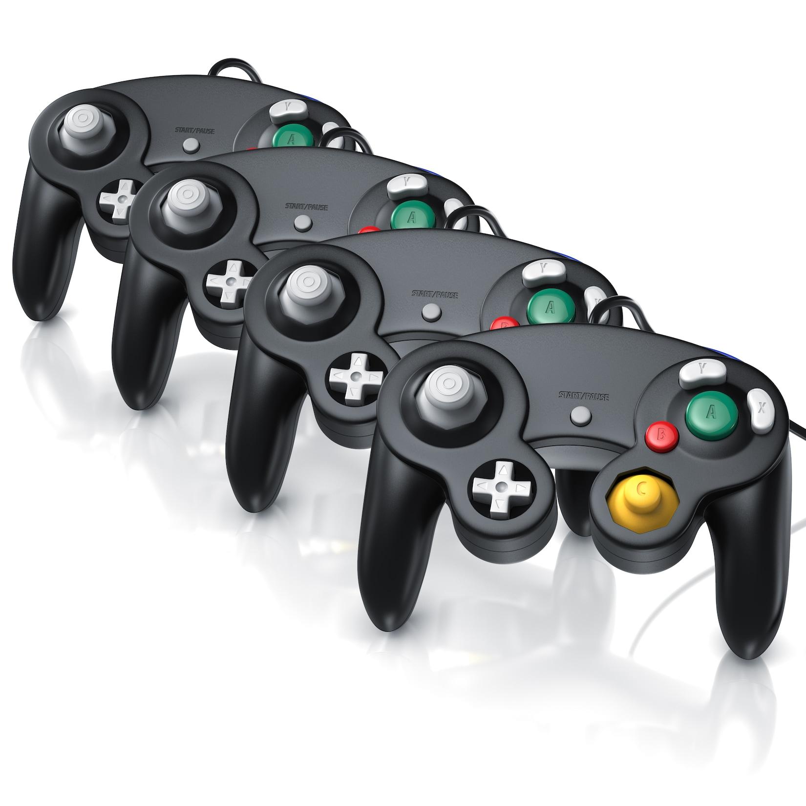 CSL 4x Nintendo-Controller, Gamepad für Nintendo GameCube / Wii Vibrationseffekte / ergonomisch