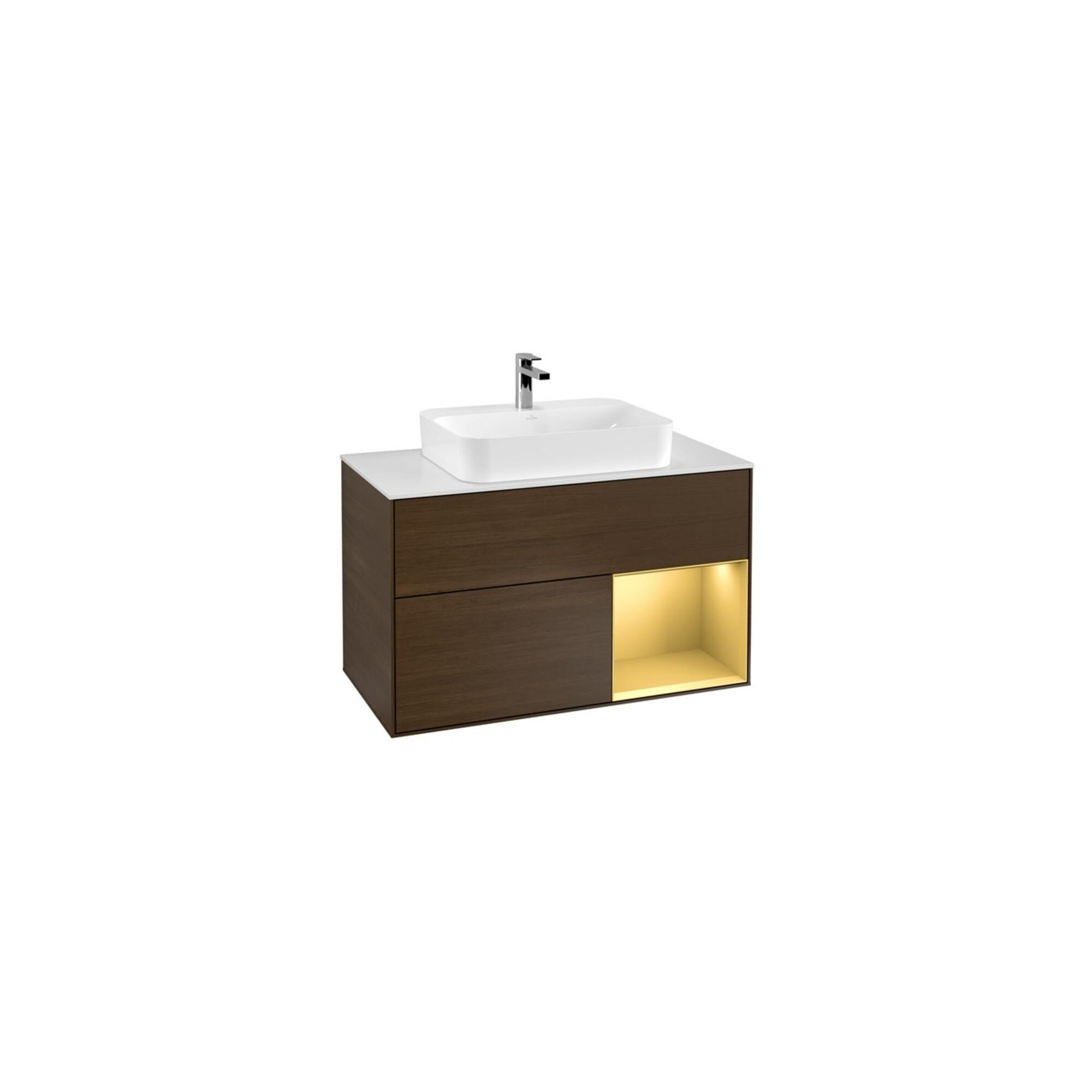 V&B Waschtischunterschrank Finion 100, Pl Wh. M, Reg Re Gol M, Wal Ven ; Villeroy & Boch (F371HFGN)