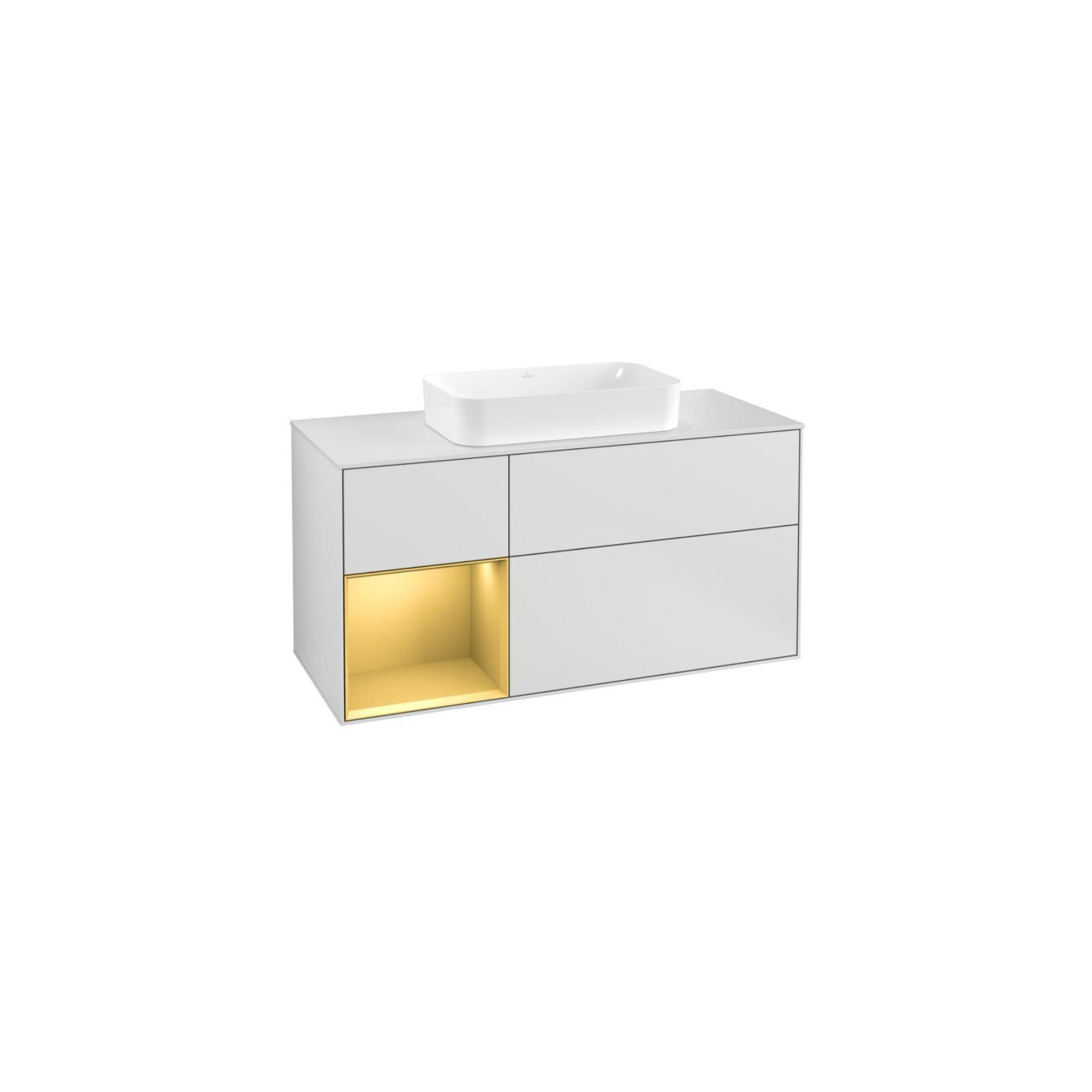 V&B Waschtischunterschrank Finion 120Cm, Pl Wh. M, Reg Li Gol M, Wh. M Lac ; Villeroy & Boch (F291HFMT)