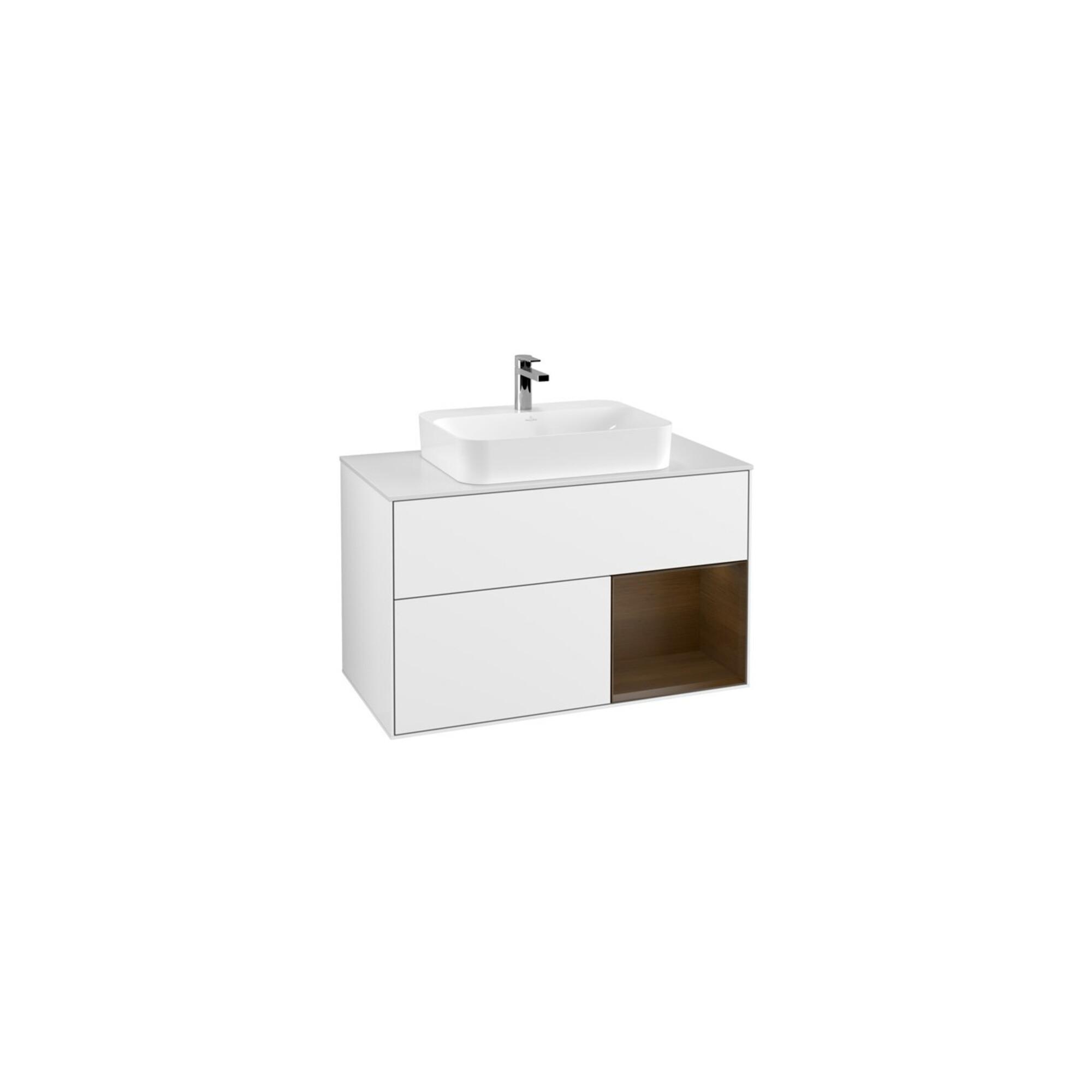 V&B Waschtischunterschrank Wandbeleuchtung Finion 100, Pl W M, Reg Re Wal Ven, Glo Wh. Lac ; Villeroy & Boch (G371GNGF)