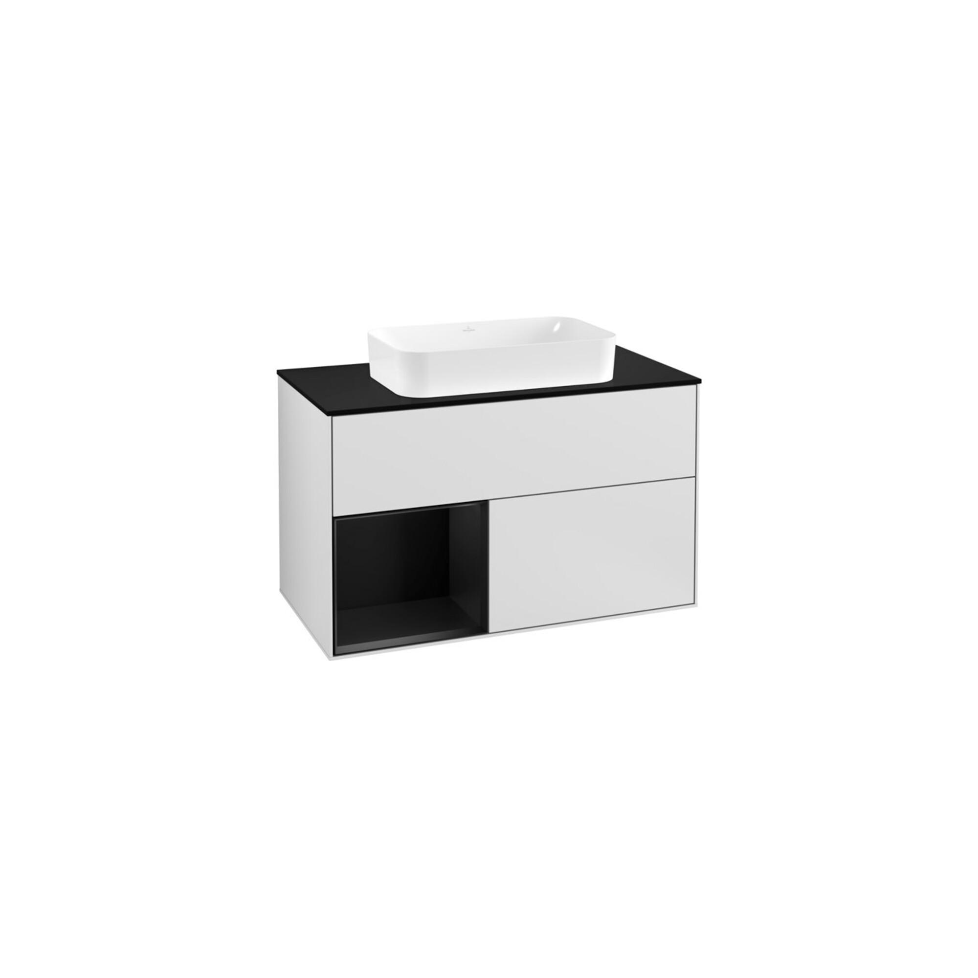 V&B Waschtischunterschrank Wandbeleuchtung Finion 100, Pl B M, Reg Li Bla M Lac, Wh. M Lac ; Villeroy & Boch (G242PDMT)