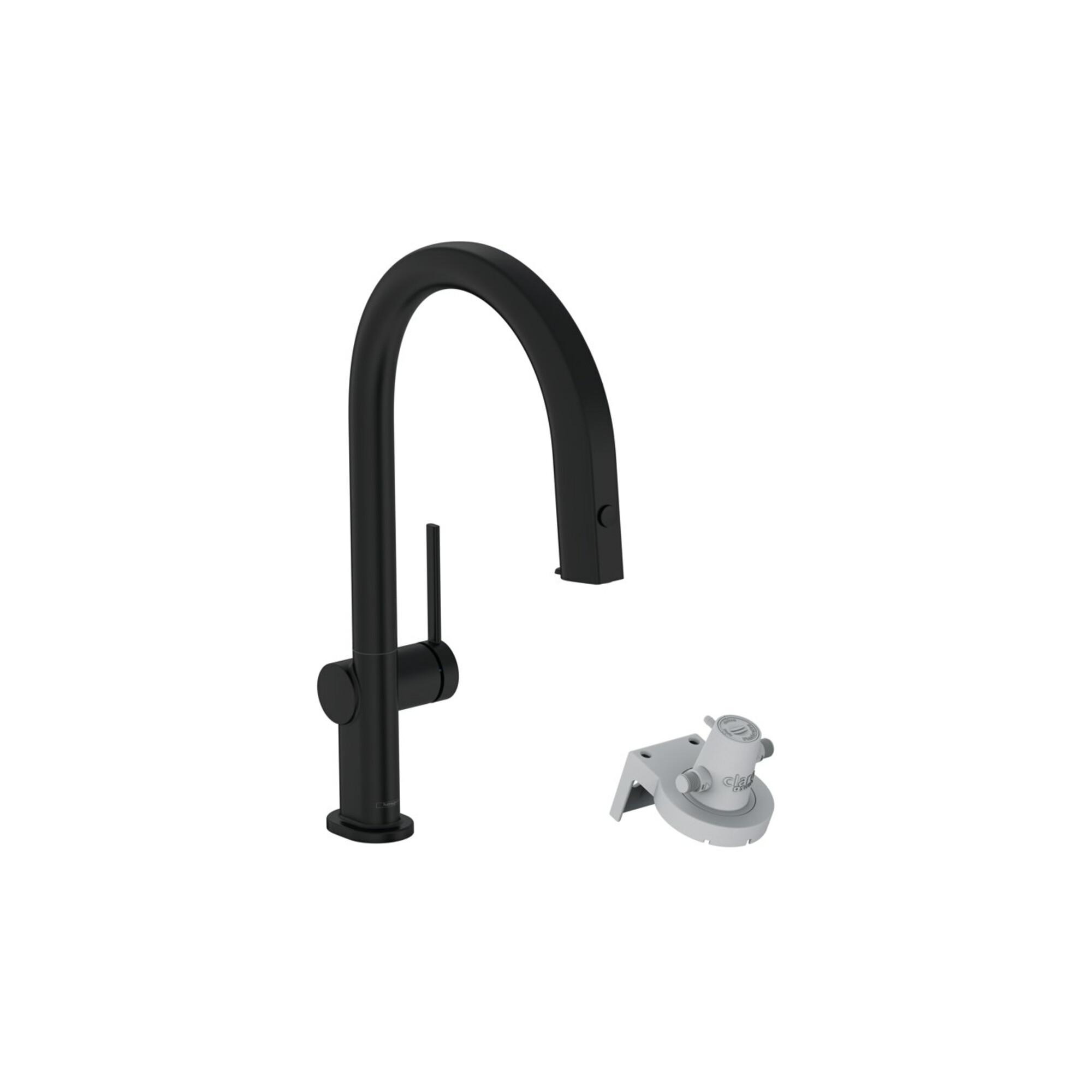 Hansgrohe SpüLtisch-Einhebelmischer Aqittura M91 M Ausz.-Ausl., O. Filt., 1J, Mattschwarz (76803670)