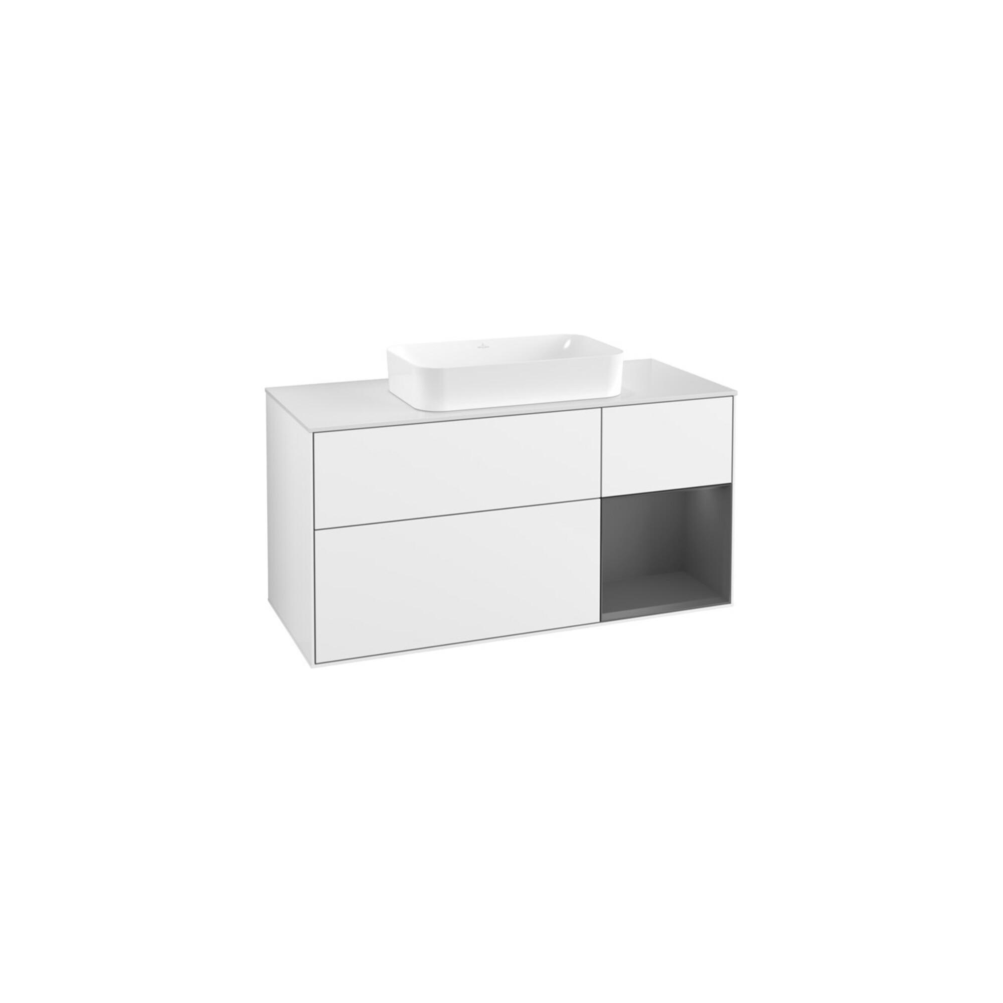 V&B Waschtischunterschrank Wandbeleuchtung Finion 120X60 Cm, Rg Re Anthrac. M, Glo Wh. Lac ; Villeroy & Boch (G711GKGF)