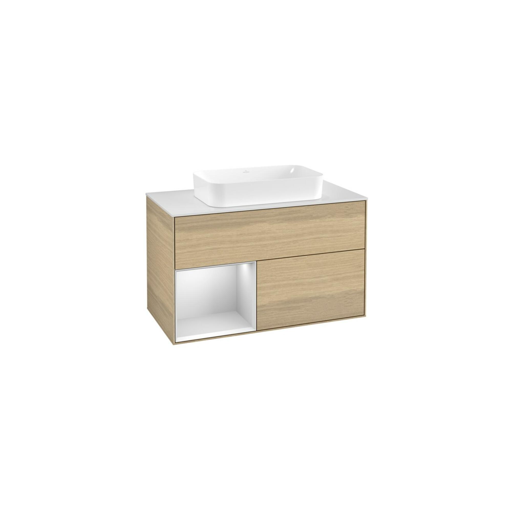 V&B Waschtischunterschrank Finion 100X60,3 Cm, Reg Li Wh. M Lac, Oa Veneer ; Villeroy & Boch (F651MTPC)