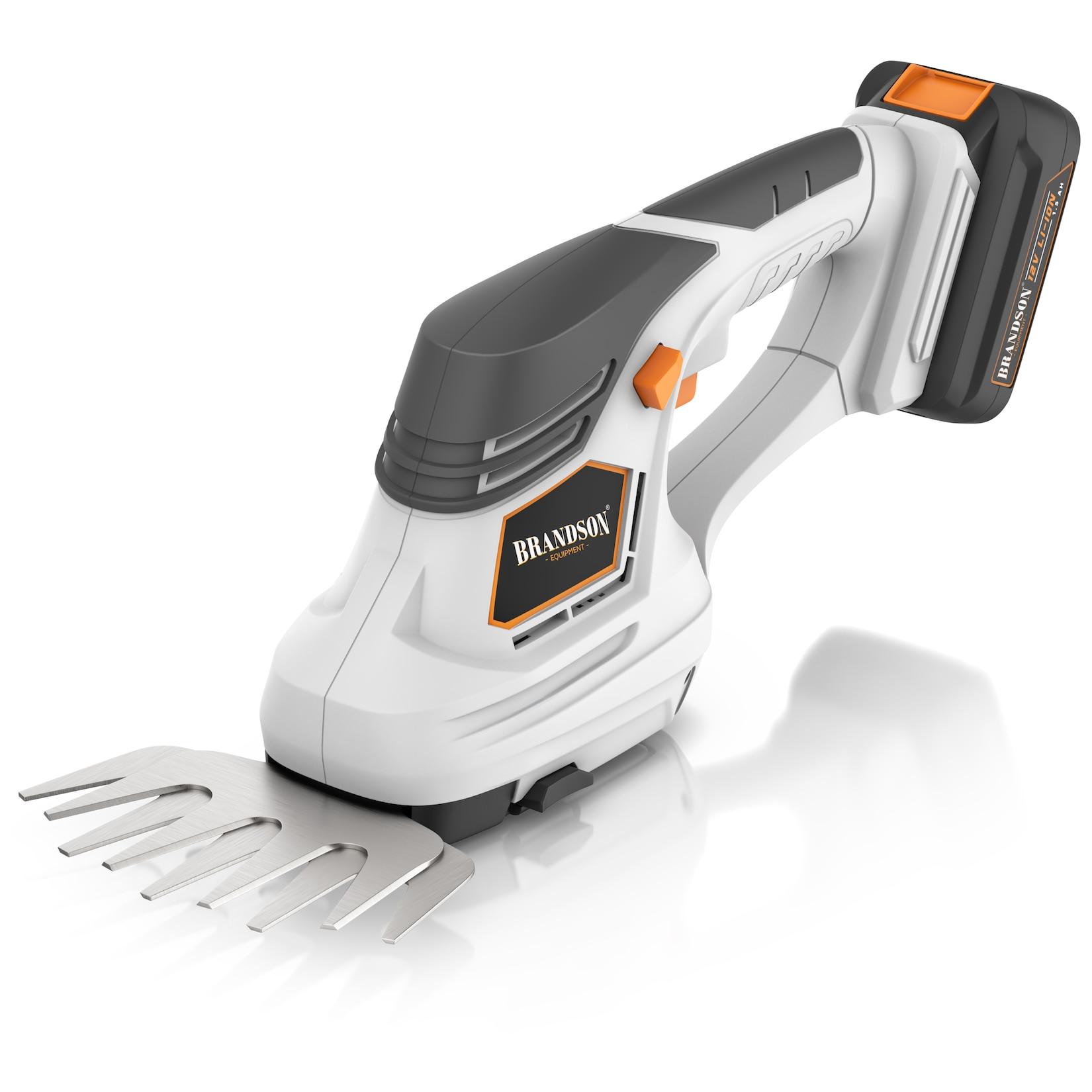 Brandson Akku-Grasschere 2In1 Mit Grasmesser Und Strauchmesser, Inkl. Akku Und LadegeräT, Bis 1,3 M ArbeitshöHe, Garten Strauchschere, Elektrogartenschere FüR Rasen, SträUcher
