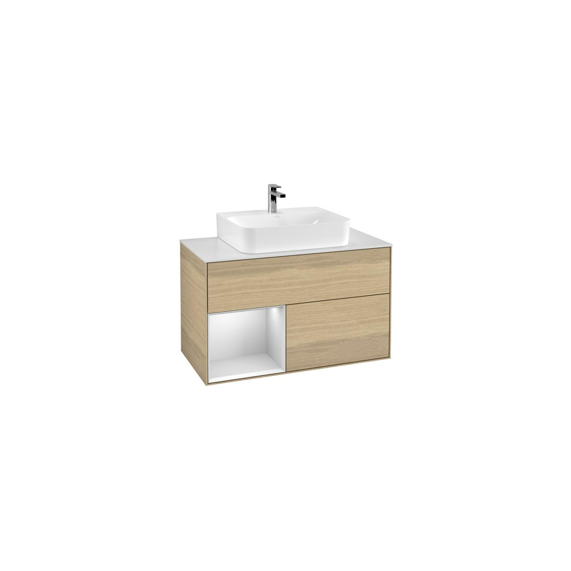 V&B Waschtischunterschrank Wandbeleuchtung Finion 100, Pl Wh. M, Reg Li Wh. M Lac, Oa Ven ; Villeroy & Boch (G111MTPC)
