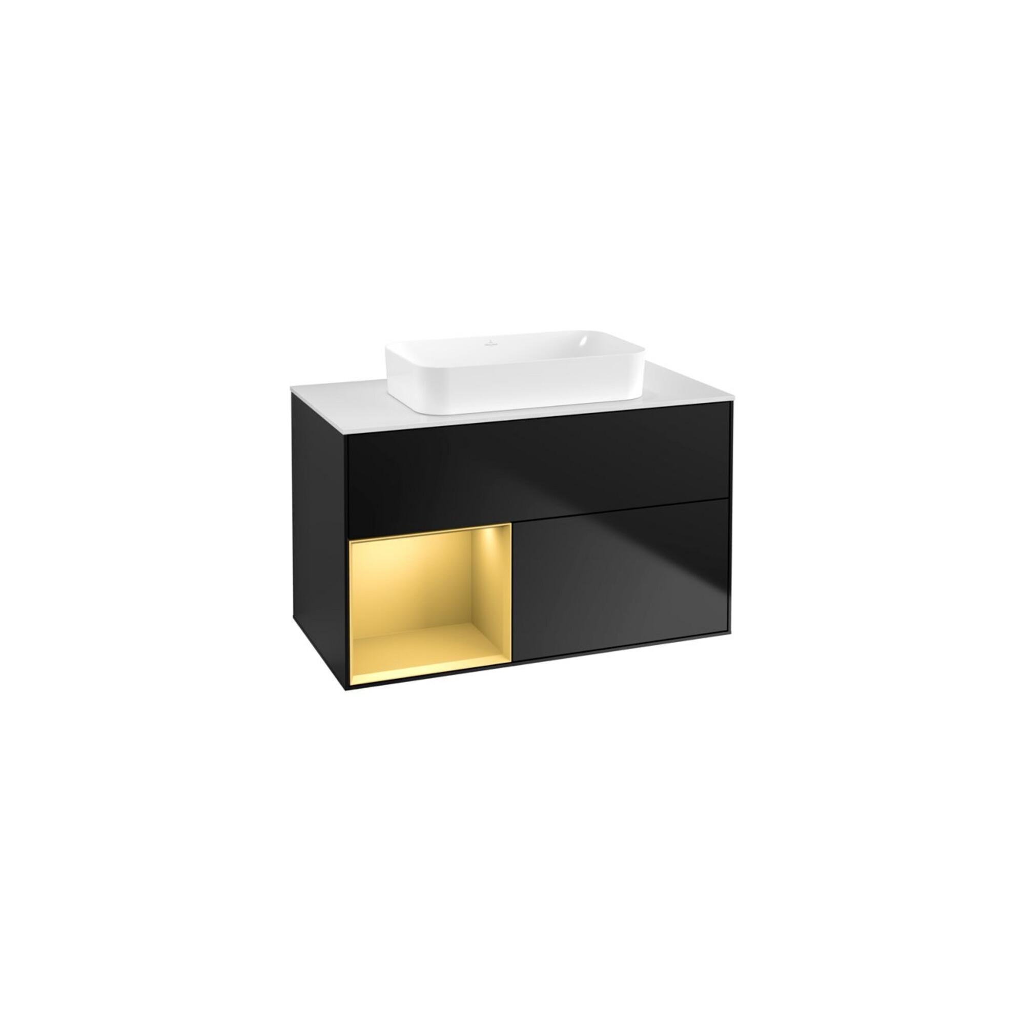 V&B Waschtischunterschrank Finion 100X60,3 Cm, Reg Li Gol M, Bla M Lacquer ; Villeroy & Boch (F651HFPD)