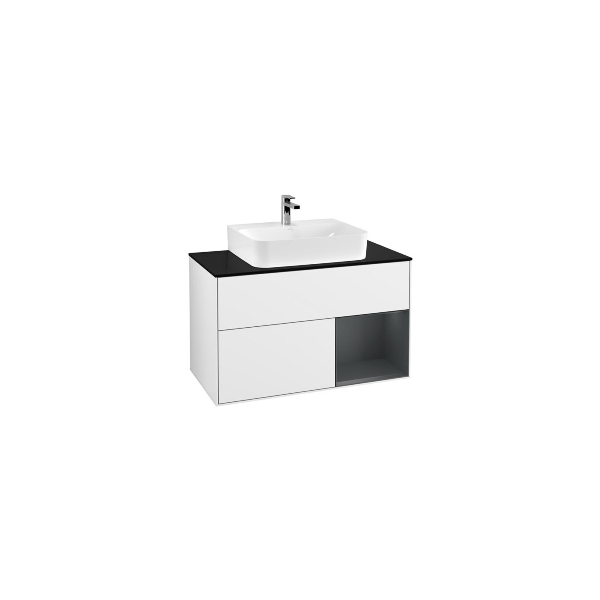 V&B Waschtischunterschrank Finion 100, Pl B M, Rg R Md B M La, Glo Wh. Lac ; Villeroy & Boch (F122HGGF)