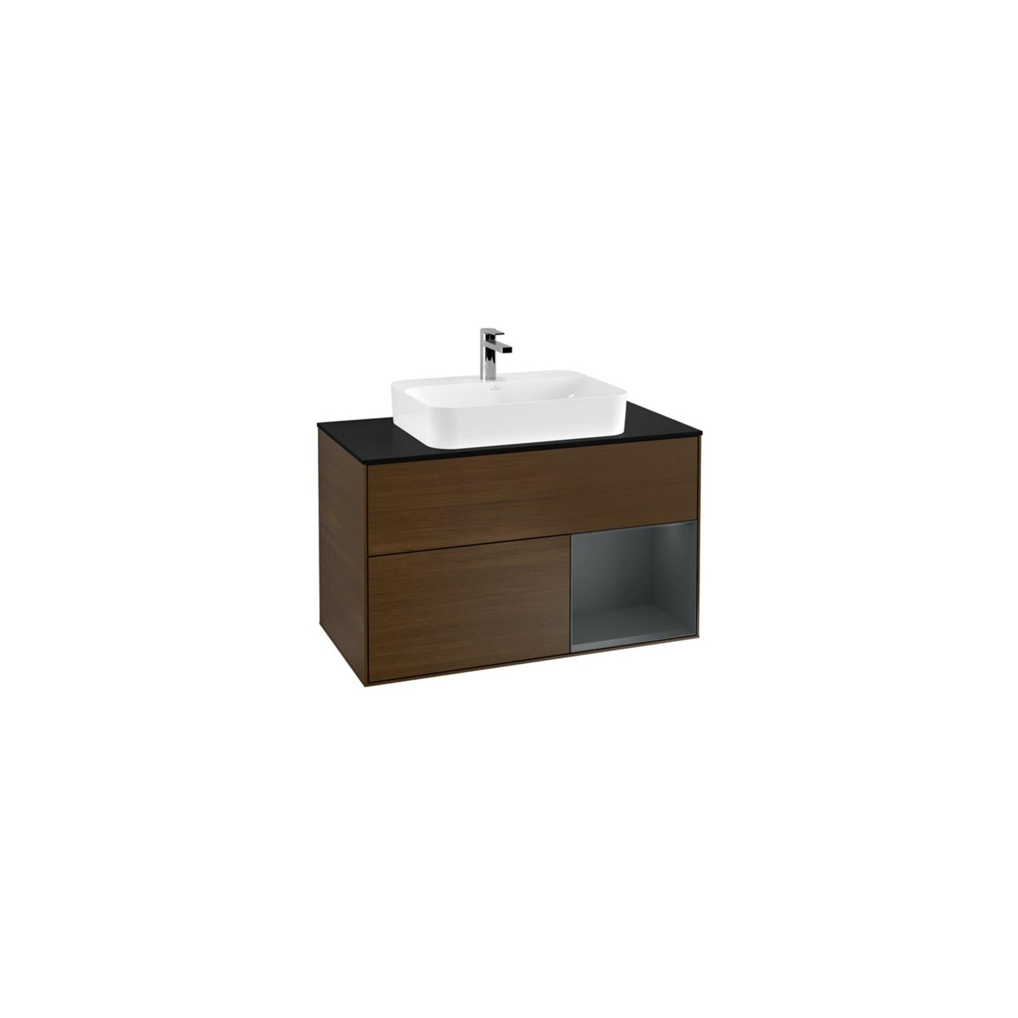 V&B Waschtischunterschrank Finion 100, Pl B M, Rg Re Md Bl. M Lac, Wal Ven ; Villeroy & Boch (F372HGGN)