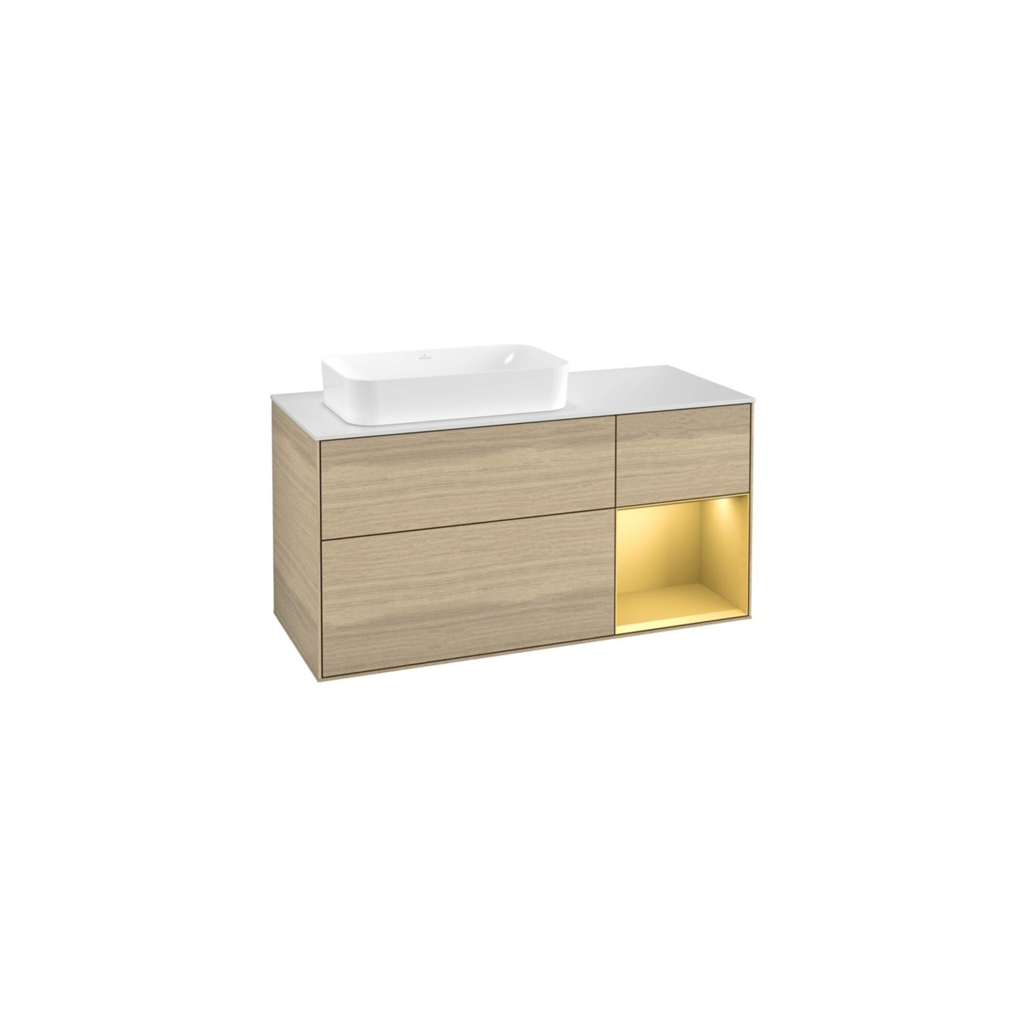 V&B Waschtischunterschrank Wandbeleuchtung Finion 120Cm, Pl Wh. M, Reg Re Gol M, Oa Ven ; Villeroy & Boch (G281HFPC)