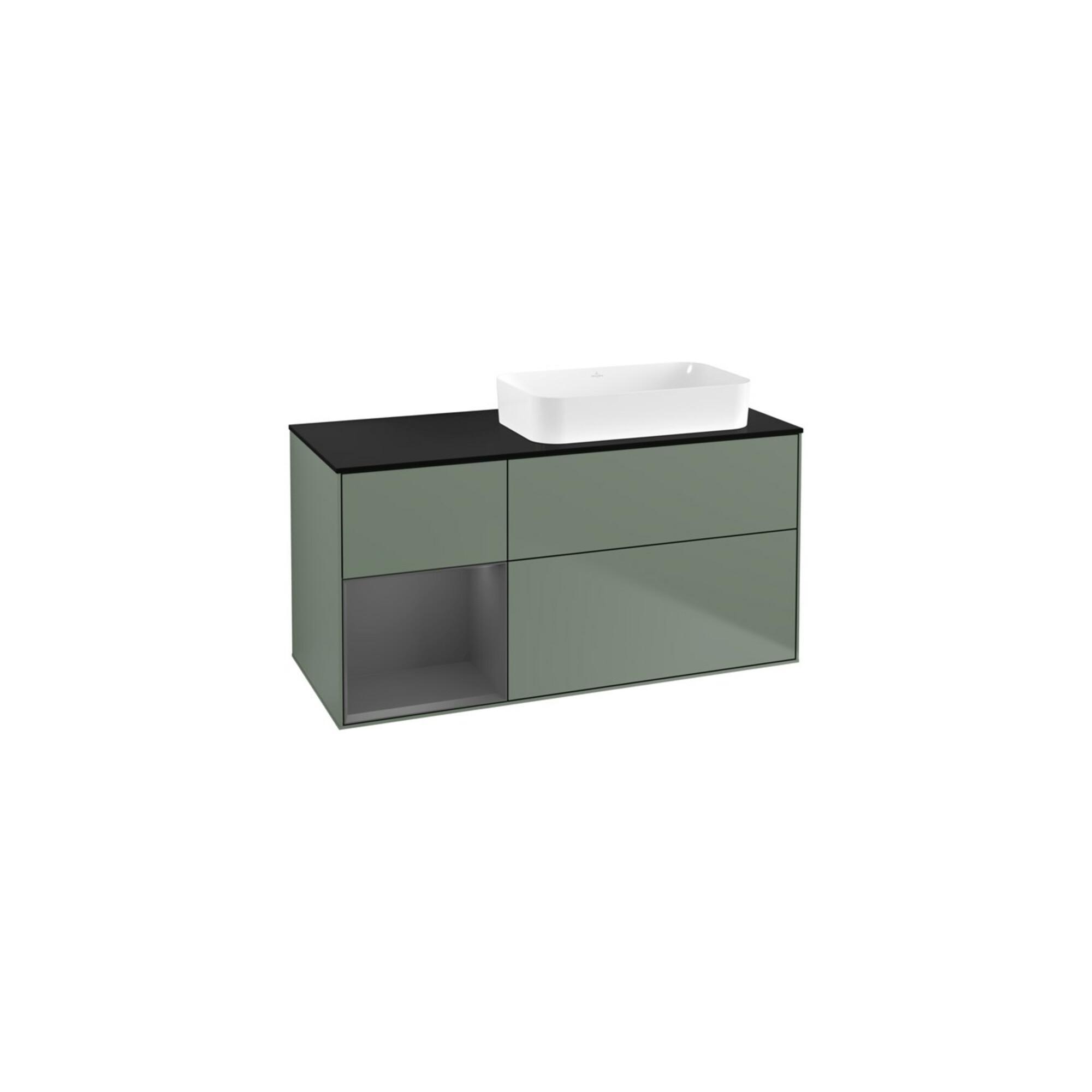 V&B Waschtischunterschrank Finion 120X60 Cm, Reg Li Anthrac. M, Oli. M Lac ; Villeroy & Boch (F682GKGM)