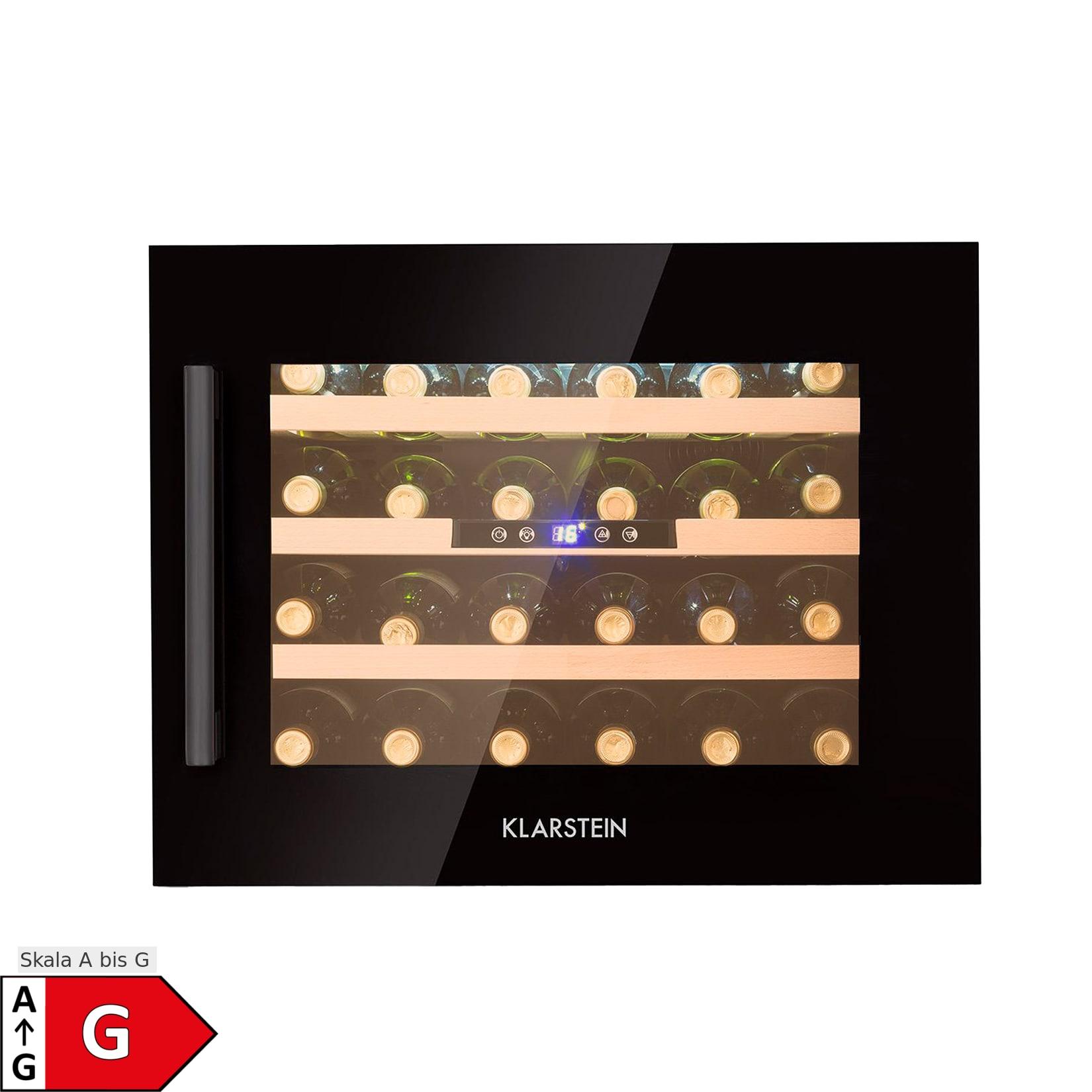 Klarstein Vinsider 24 Built-In Uno Onyx Einbau-Weinkühlschrank 24 Flaschen 57 L