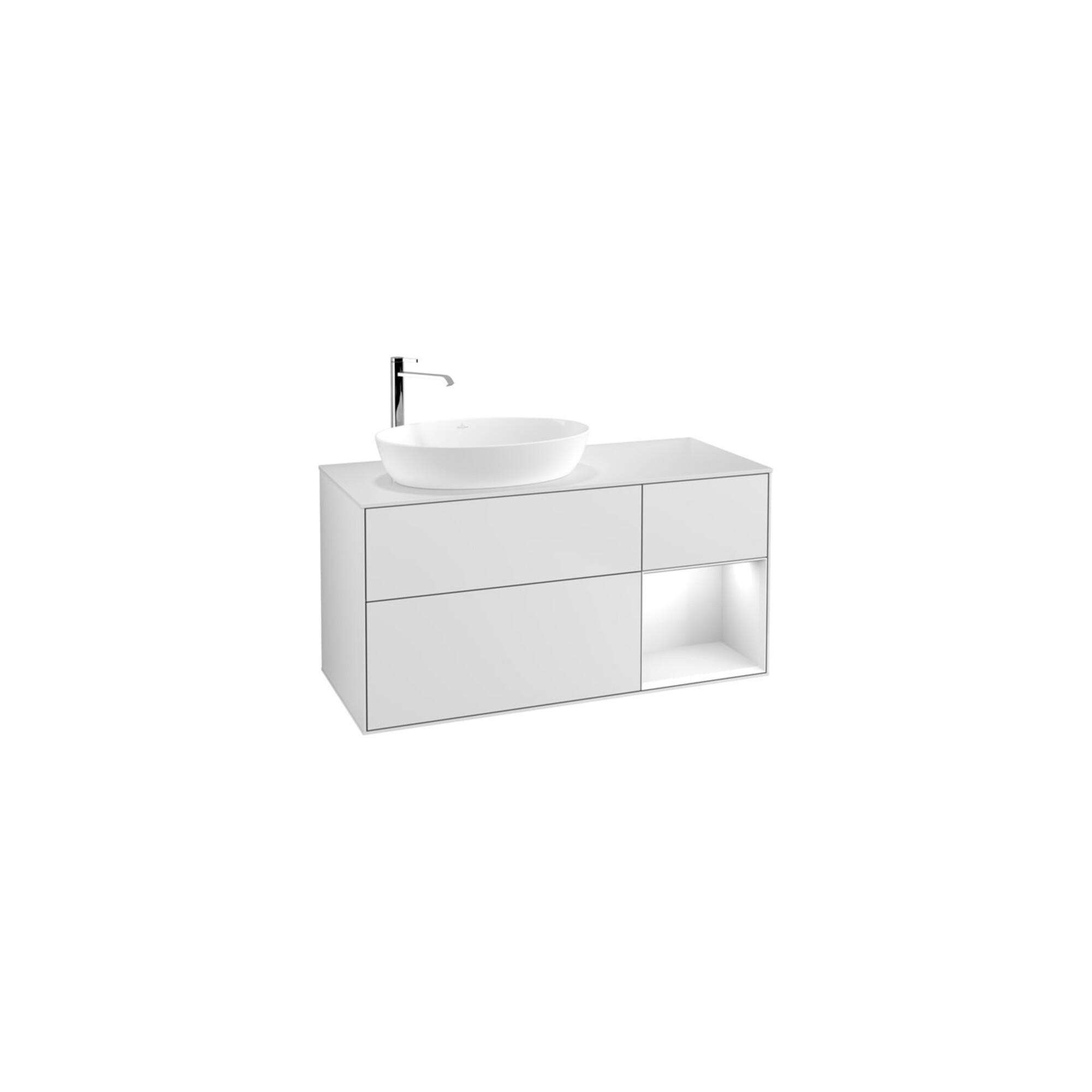 V&B Waschtischunterschrank Wandbeleuchtung Finion 120Cm, Pl W M, Rg Glo Wh. Lac, Wh. M Lac ; Villeroy & Boch (G931GFMT)