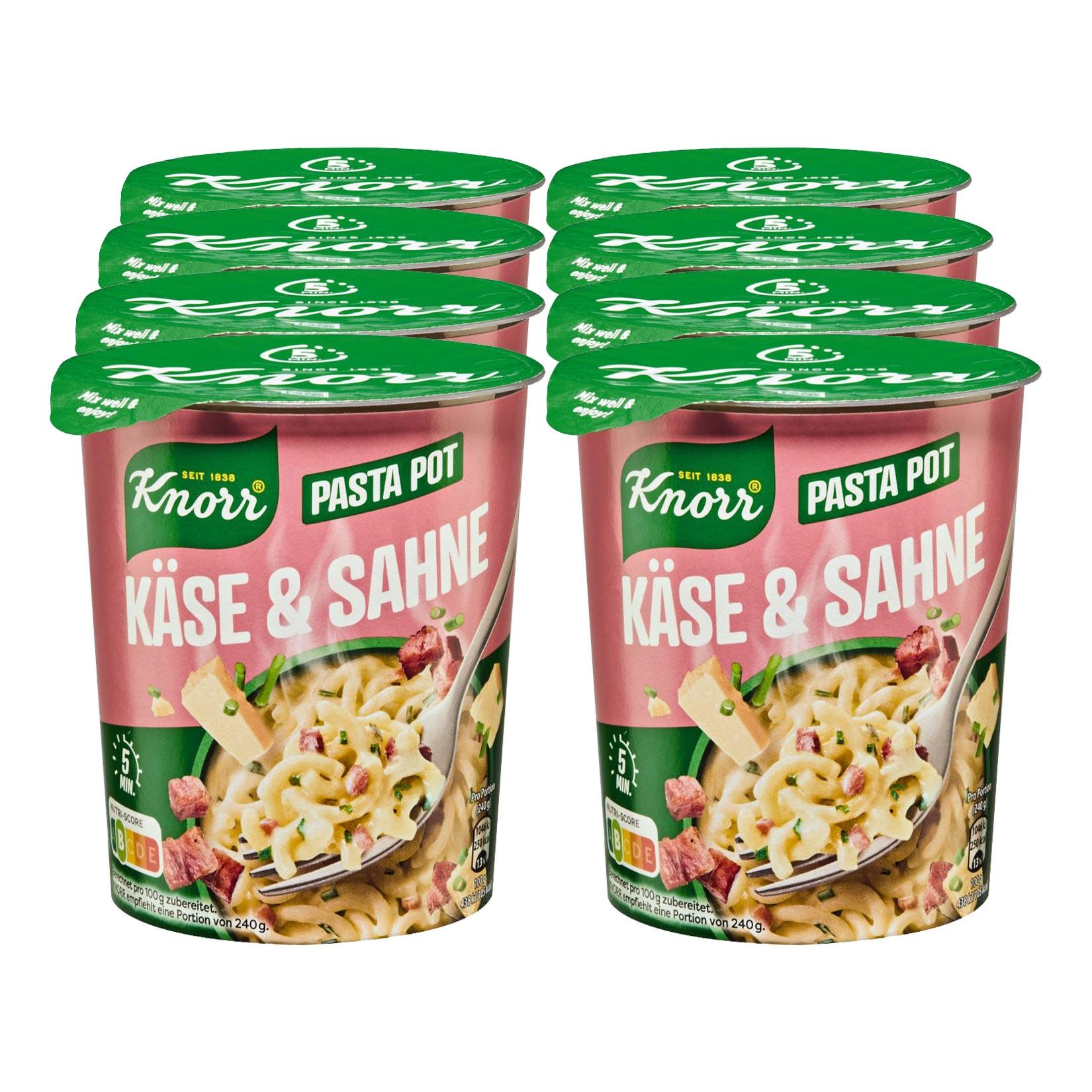 Knorr Pasta Snack Käse-Sahne 63 g, 8er Pack