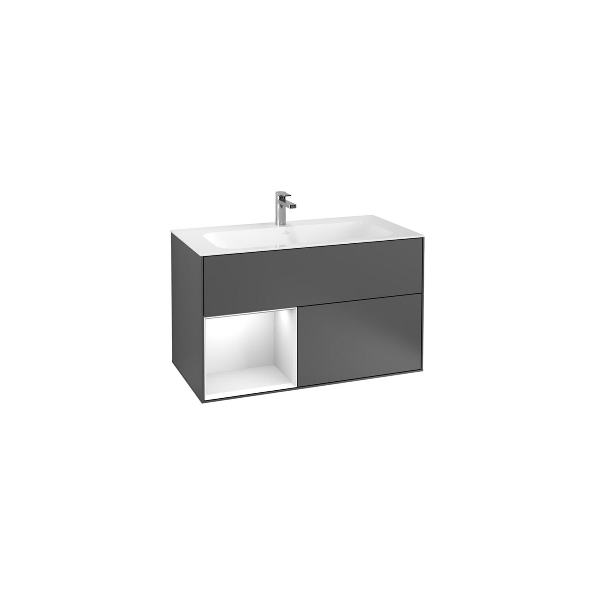 V&B Waschtischunterschrank Finion Reg Li Si Gr M Lac, Olive Matt Lacquer ; Villeroy & Boch (F030HJGM)