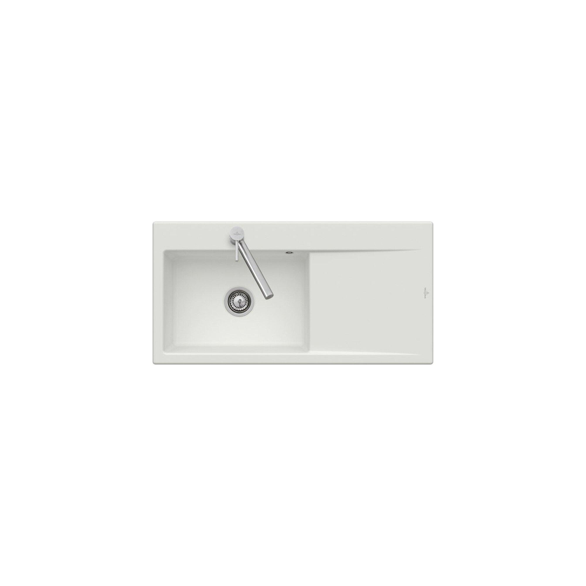 V&B BüNdige SpüLe Subway Style 60 Flat SpüLbecken Links, Weiß Alpin Ceramicplus ; Villeroy & Boch (33620FR1)