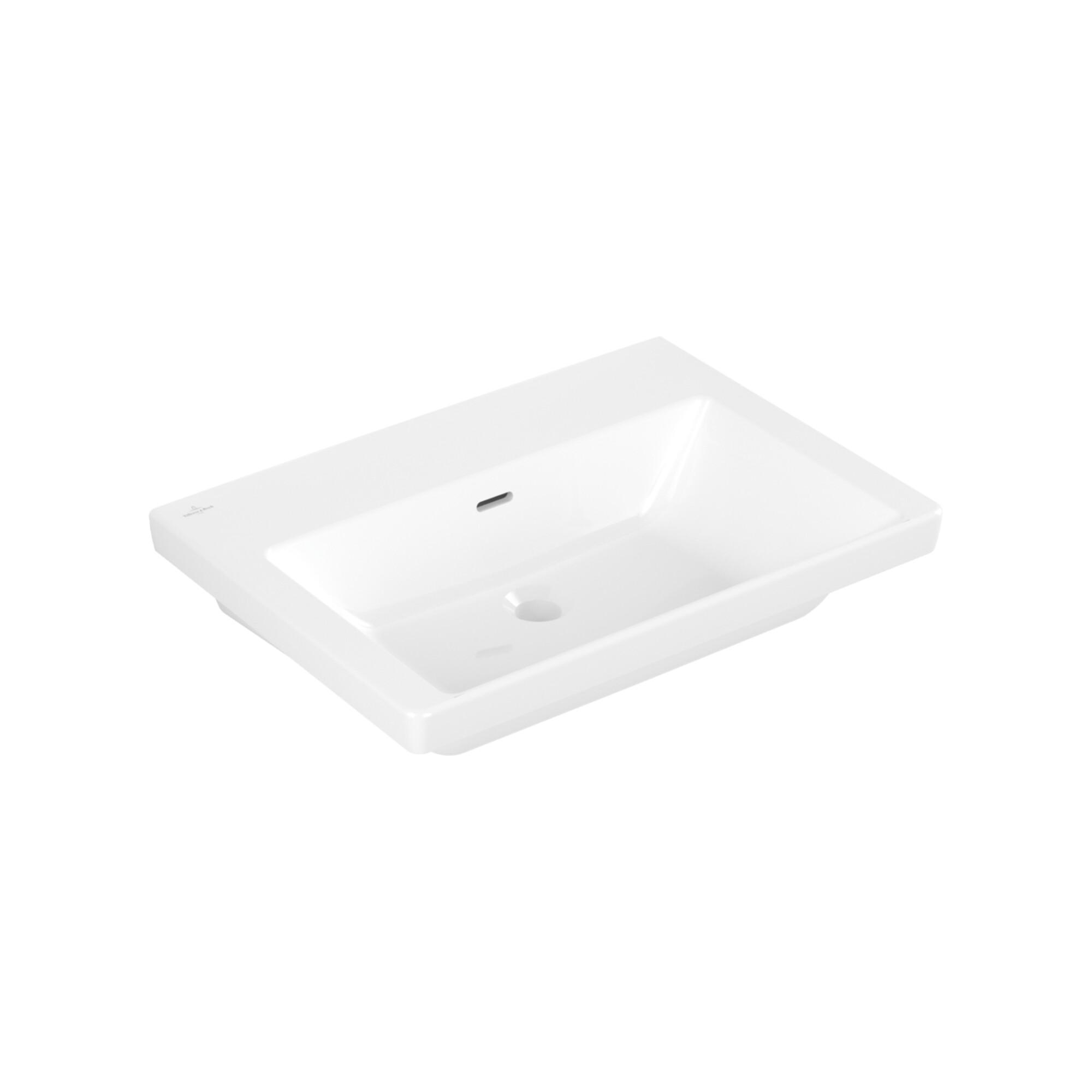 V&B Schrank-Waschtisch Subway 3.0 65X47Cm, Eck., Mit ÜBerlauf, Weiß C-Plus ; Villeroy & Boch (4A7067R1)