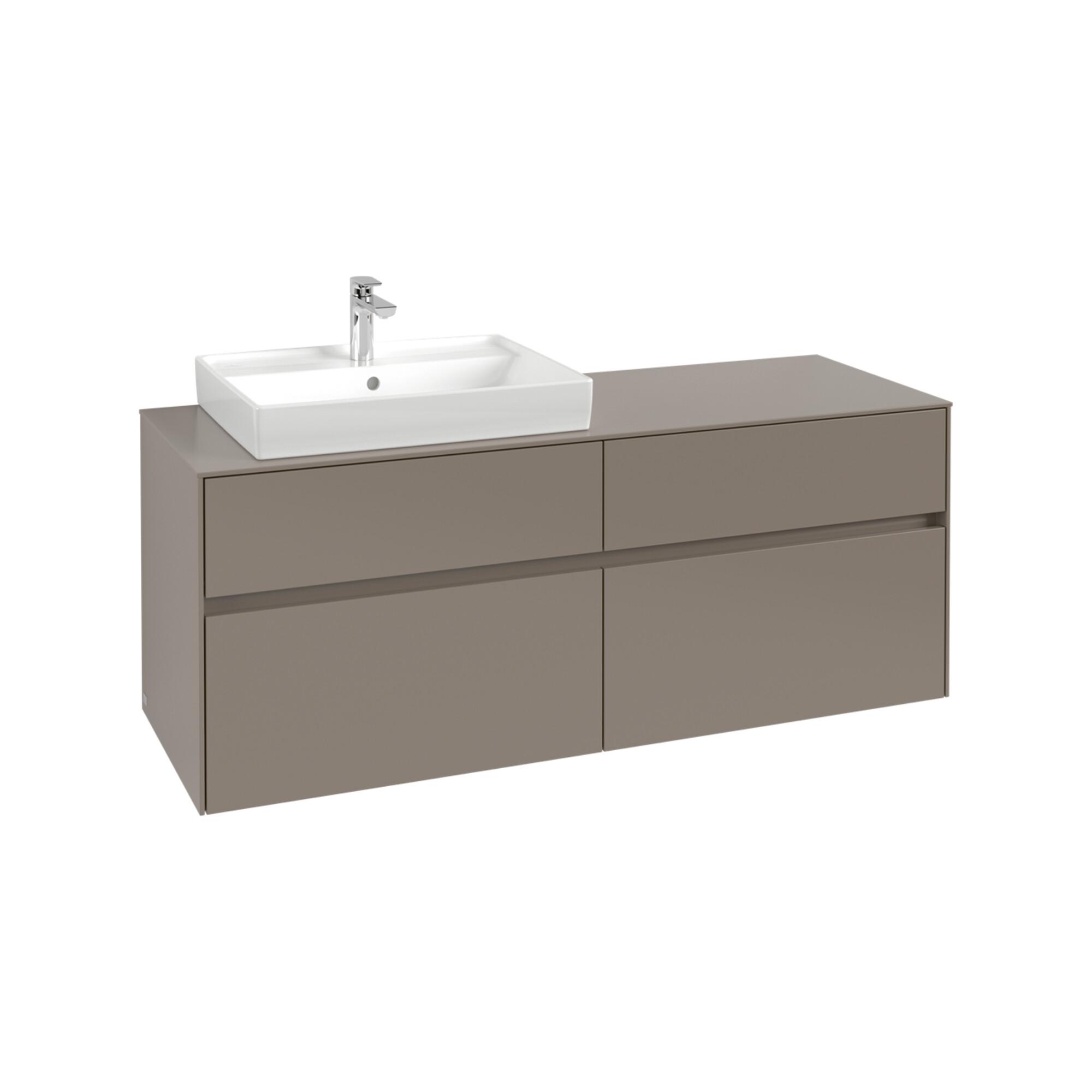V&B Waschtischunterschrank Collaro 140X54,8X50Cm, Wt L, Led 10W, Volc Bla ; Villeroy & Boch (C085B0VL)