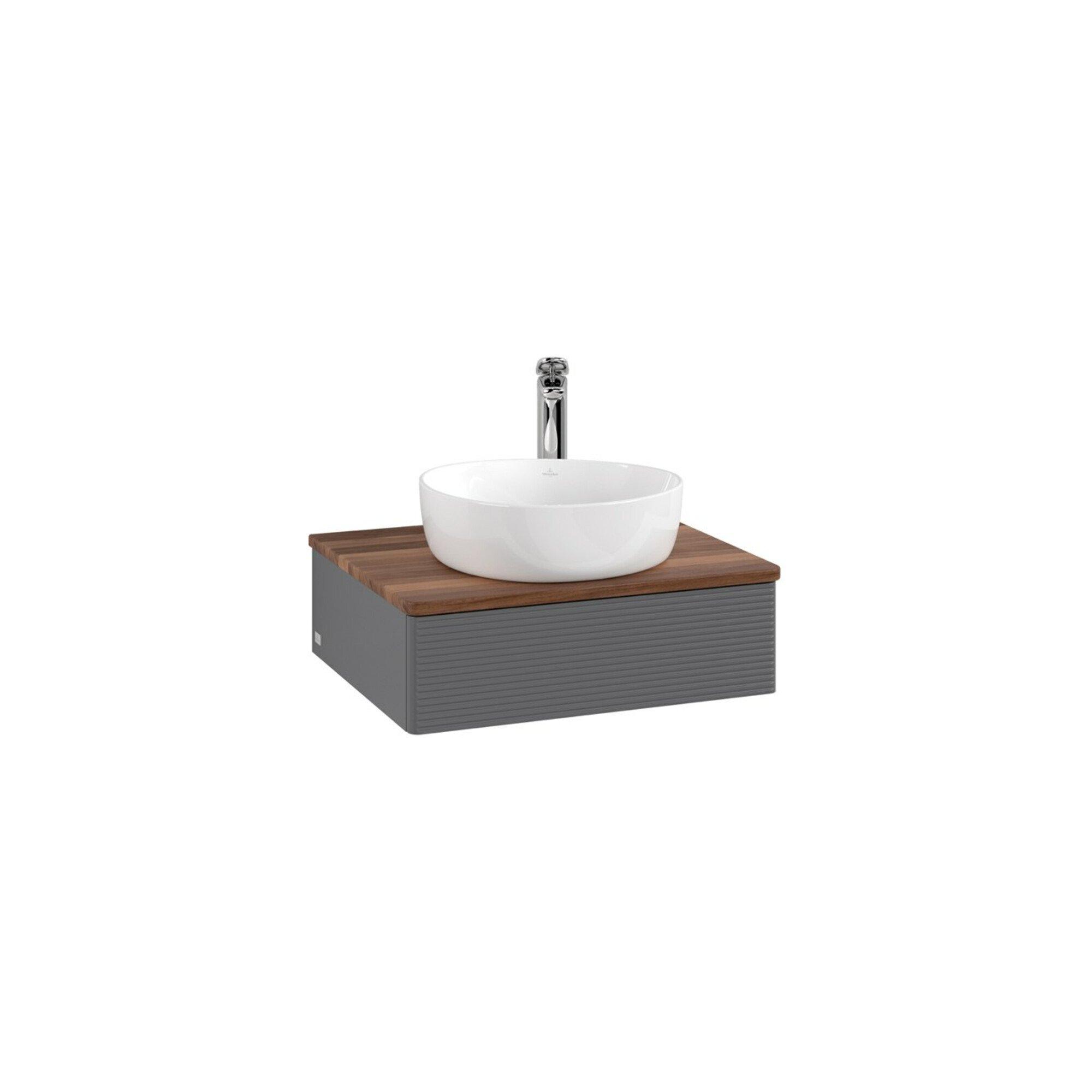 V&B Waschtischunterschrank Mit Frontstruktur Antao 60X19X50Cm, Hl, Wbp W Wa, Anthrac. M Lac ; Villeroy & Boch (K07152GK)
