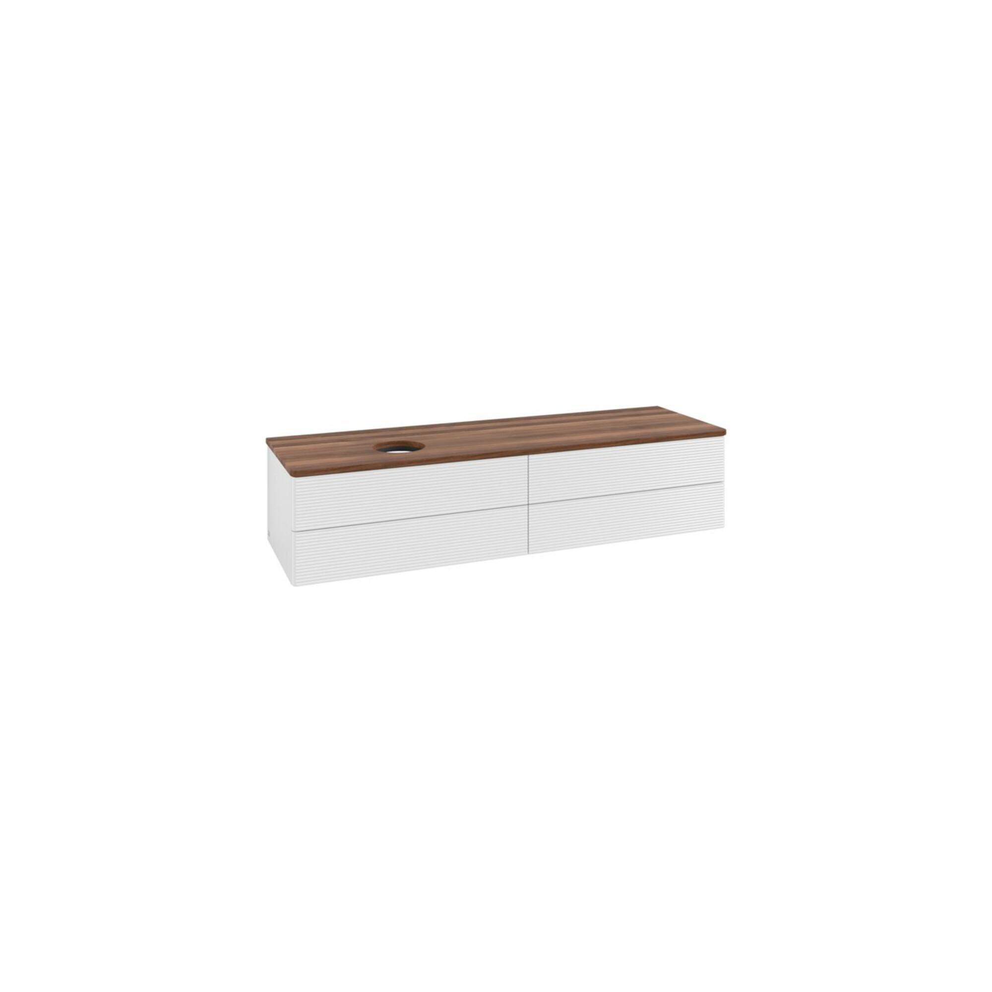 V&B Waschtischunterschrank Mit Frontstruktur -Beleuchtung Antao 160X50Cm, Wbp-Farbe W. Wal, Glo Wh. Lac ; Villeroy & Boch (L26112GF)