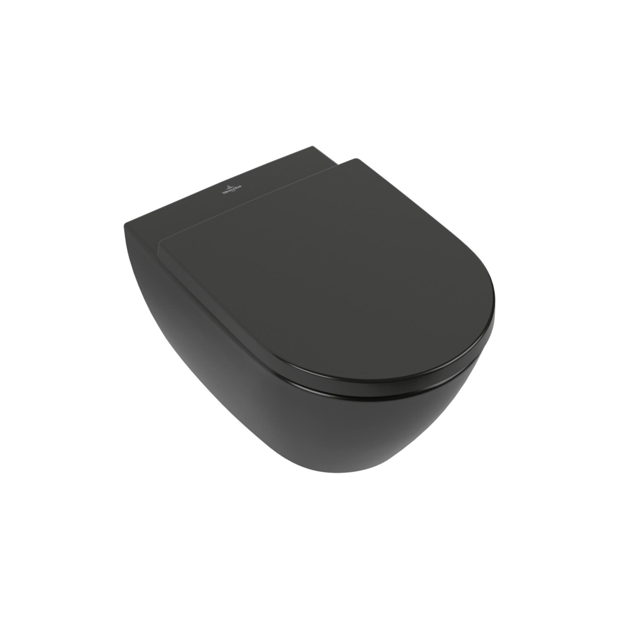 V&B Wand-Wc, TiefspüLer Subway 2.0 37X56Cm, D-Flush, Randl., P Black C-Plus ; Villeroy & Boch (5614R0R7)