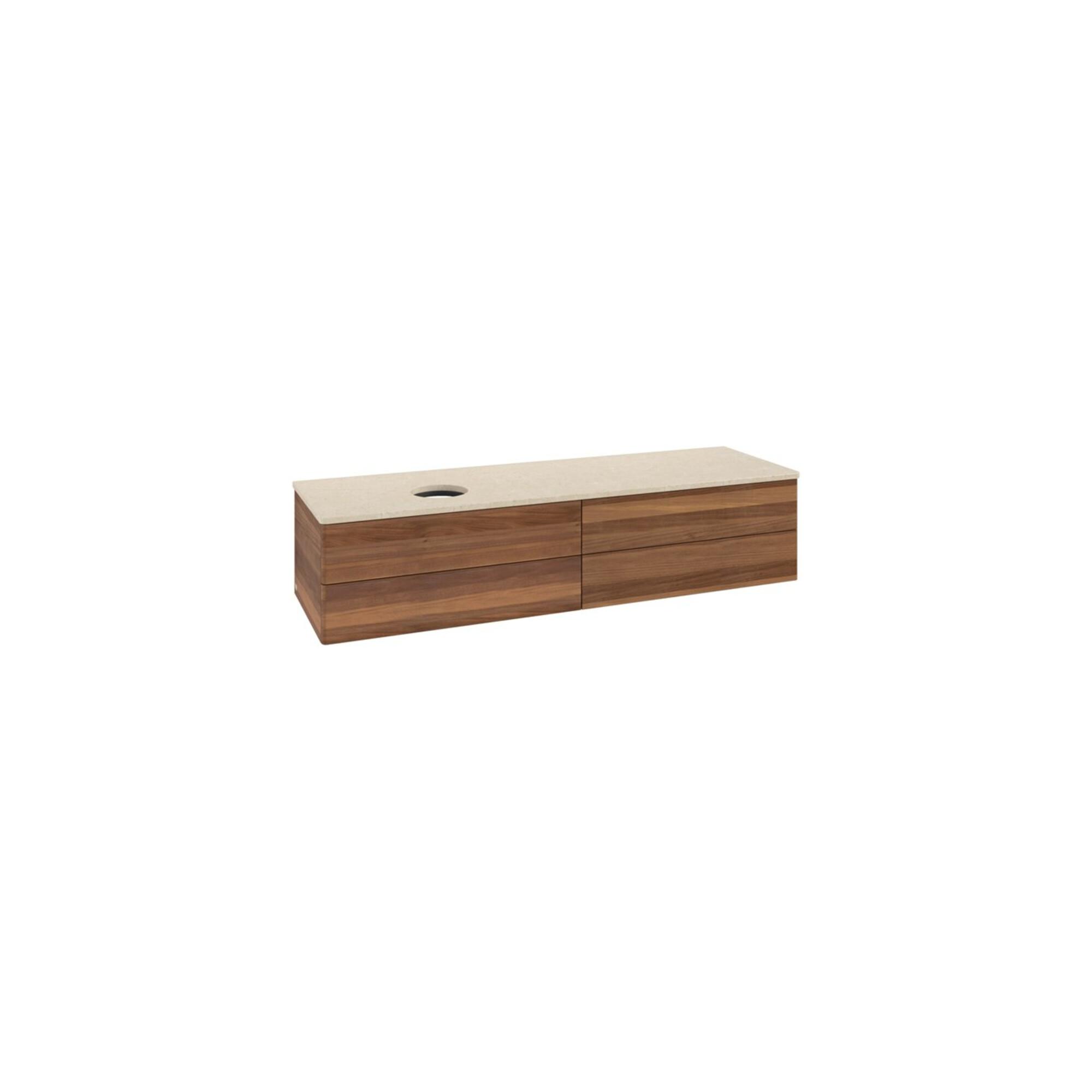 V&B Waschtischunterschrank Ohne Frontstruktur -Beleuchtung Antao 160X50Cm, Wbp-Farbe Botti., Warm Walnut ; Villeroy & Boch (L26013HM)