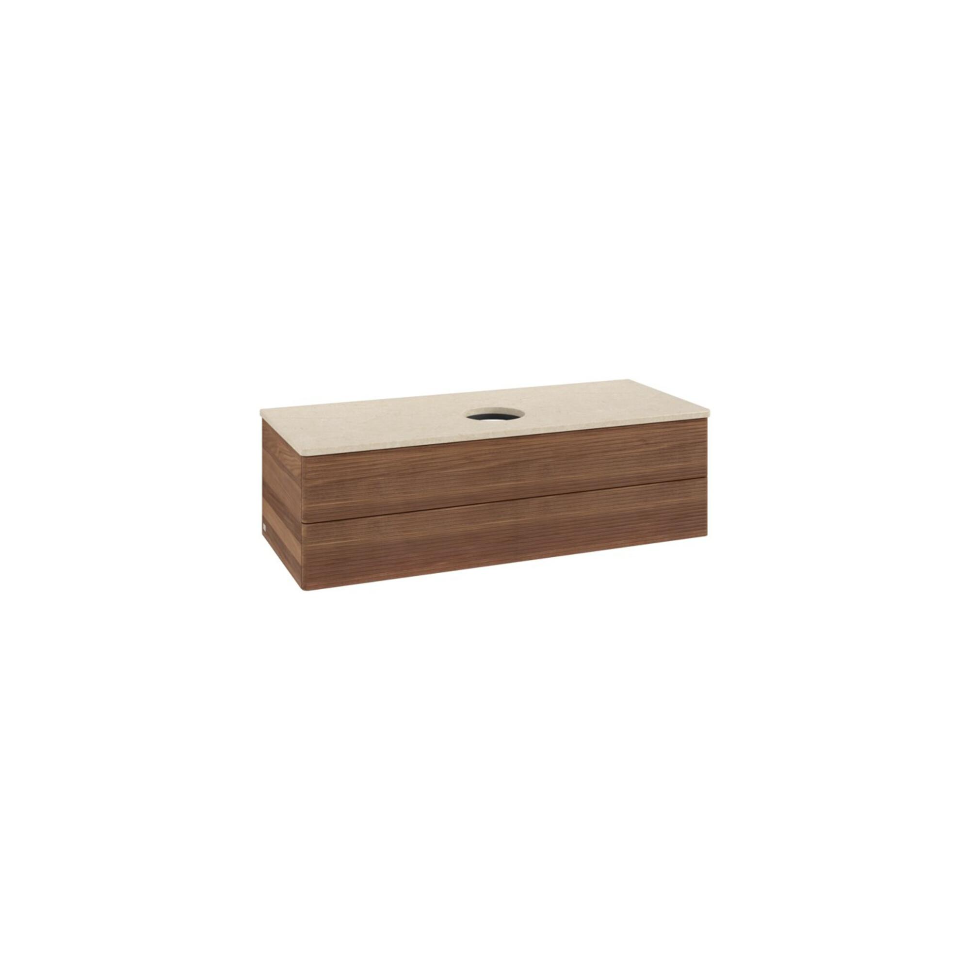 V&B Waschtischunterschrank Mit Frontstruktur, Mit Beleuchtung Antao 120X36X50Cm, Wbp-Farbe Botti., W. Walnut ; Villeroy & Boch (L21113HM)