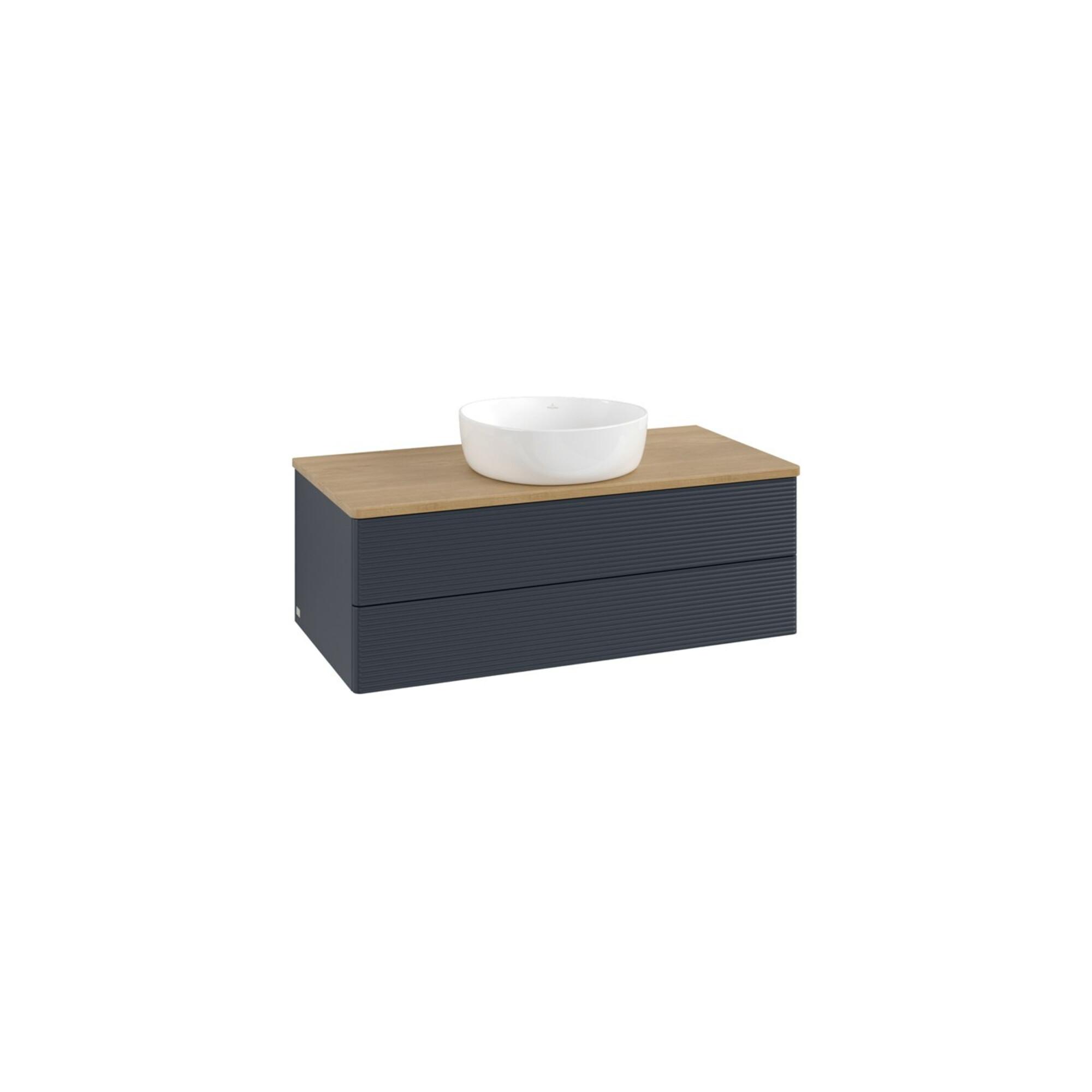V&B Waschtischunterschrank Mit Frontstruktur -Beleuchtung Antao 100X36X50Cm, Wbp Hon. Oa, Md Bl. M Lac ; Villeroy & Boch (L20111HG)