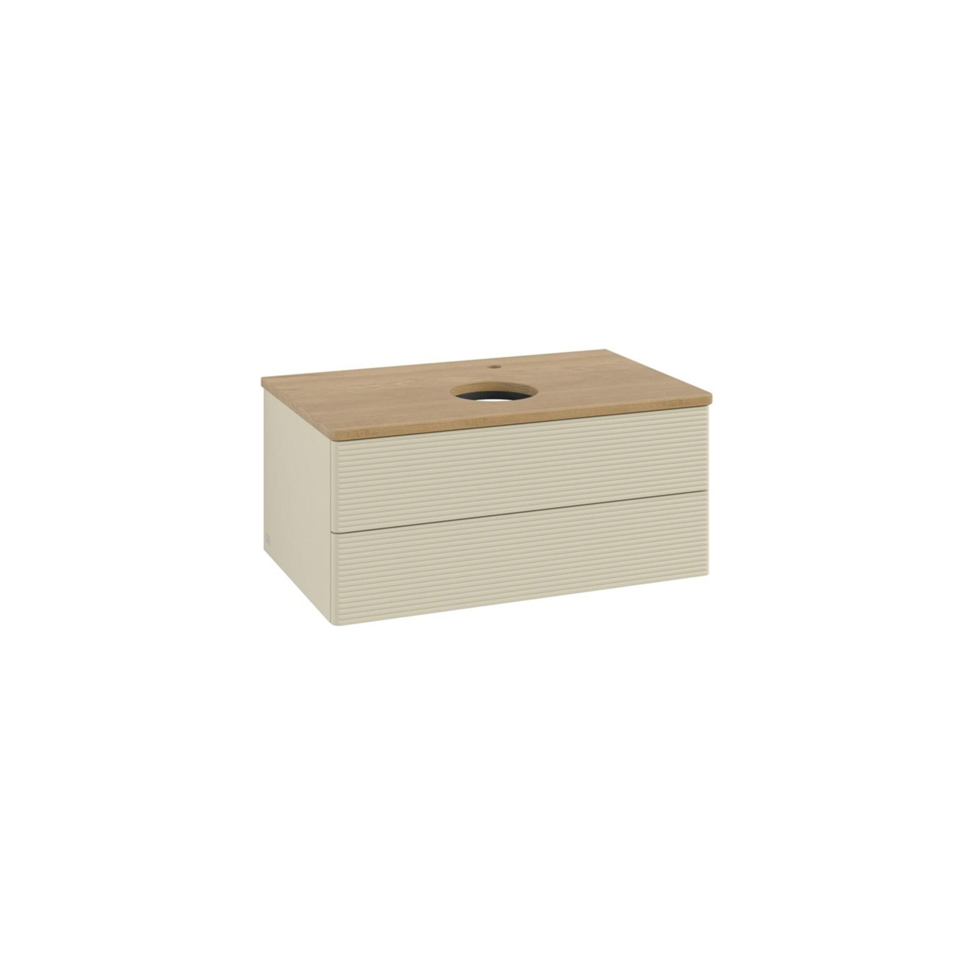 V&B Waschtischunterschrank Mit Frontstruktur -Beleuchtung Antao 80X36X50Cm, Hl, Wbp Hon. Oa, Si Gr M Lac ; Villeroy & Boch (L19151HJ)