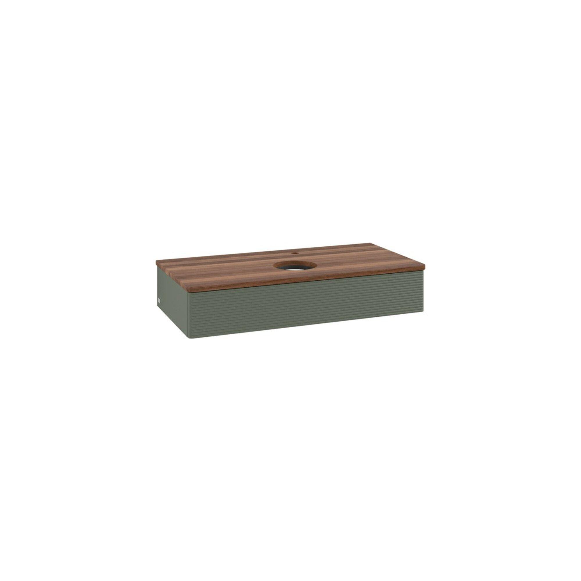 V&B Waschtischunterschrank Mit Frontstruktur, Mit Beleuchtung Antao 100X19X50Cm, Wbp W. Wal, Lea Gre. M Lac ; Villeroy & Boch (L09152HL)
