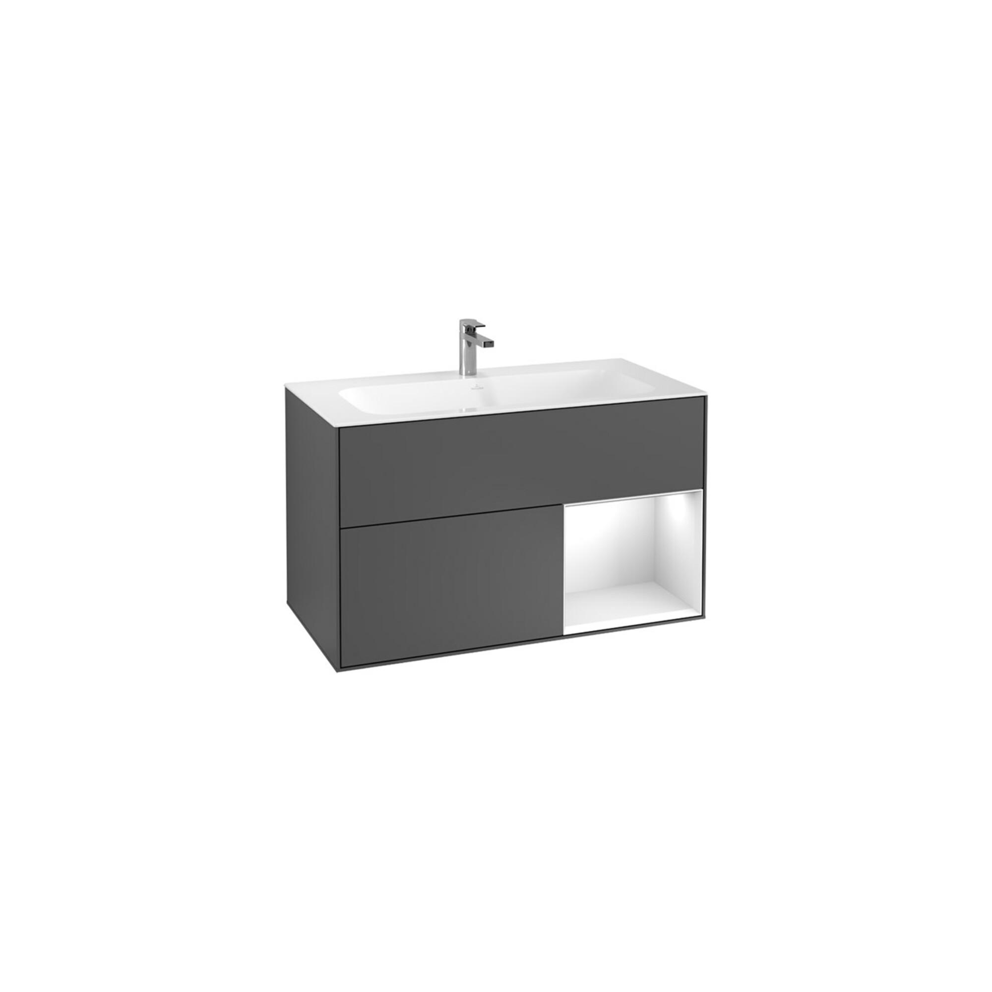 V&B Waschtischunterschrank Finion Reg Re Anthrac. M, Si Grey Matt Lacquer ; Villeroy & Boch (F040GKHJ)