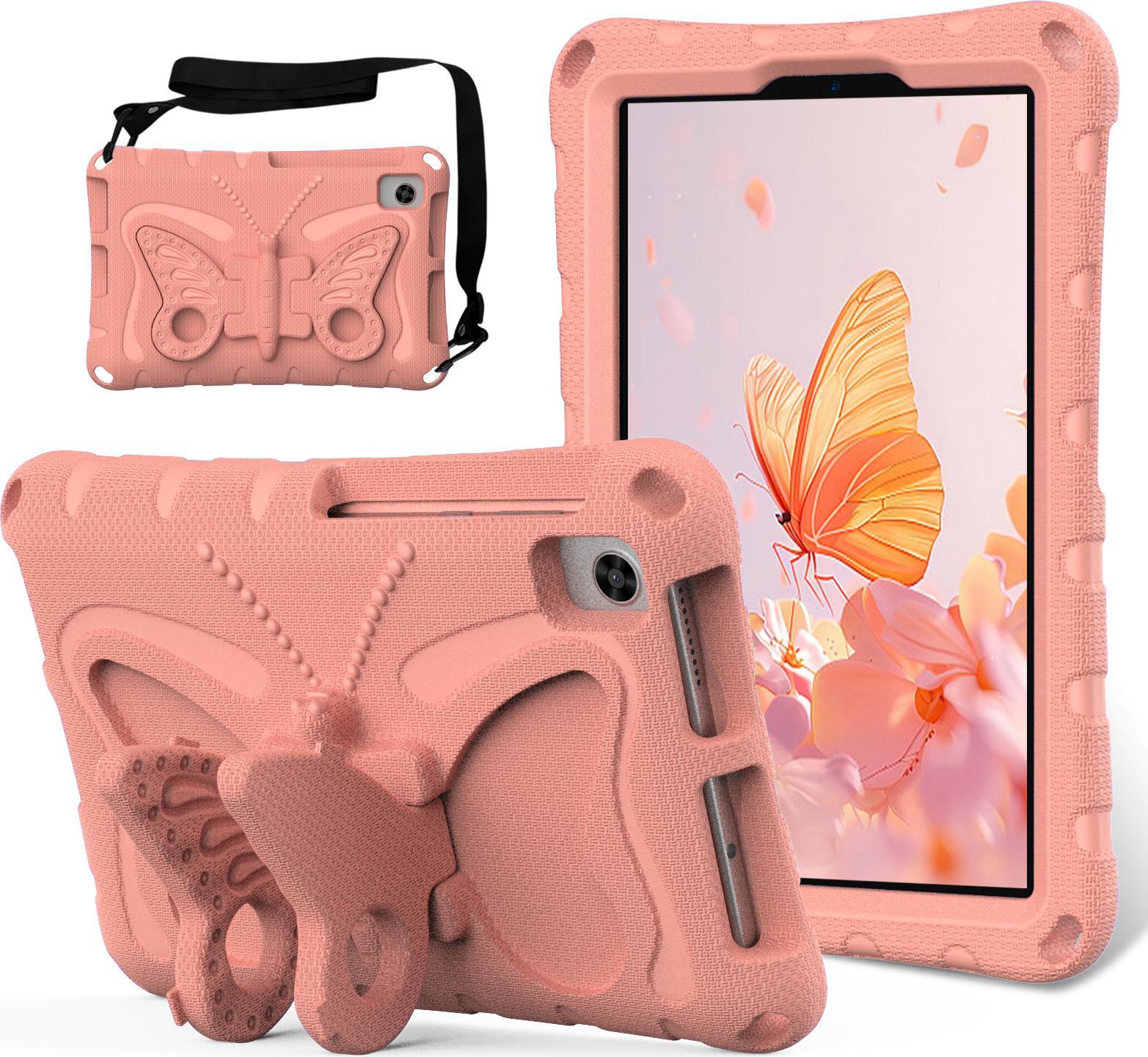 Custodia Per Bambini Per Huawei Matepad T8 8.0" 2020, Custodia Leggera In Eva Antiurto Con Tracolla E Supporto A Farfalla Rosa"
