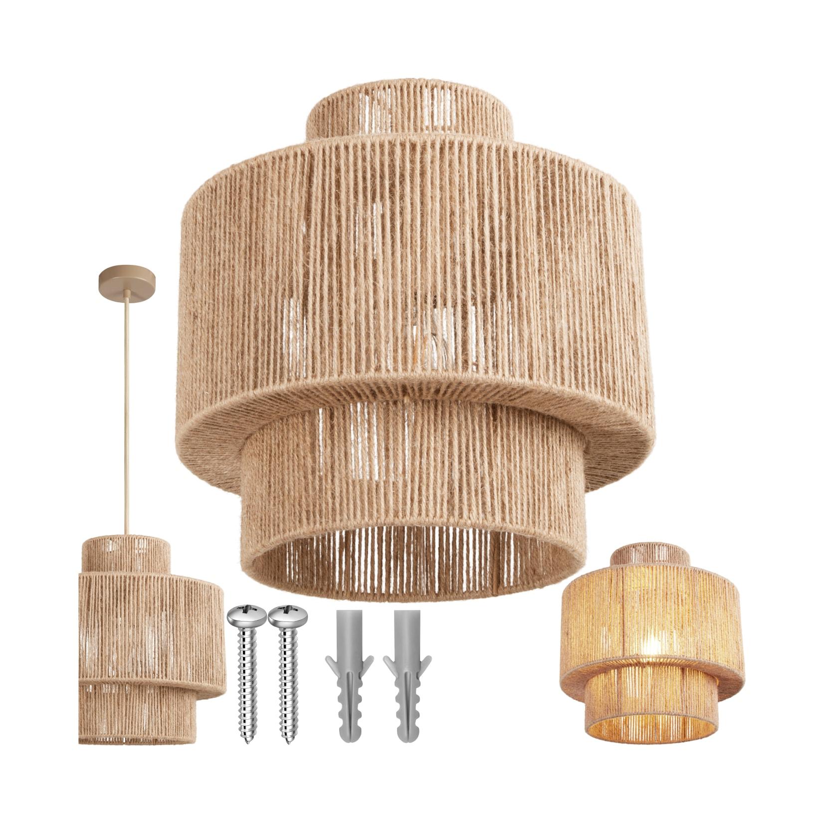 tectake® Pendelleuchte, Boho-Stil, Wickeltechnik, 40 W, Stahlgestell, 32 x 33 cm