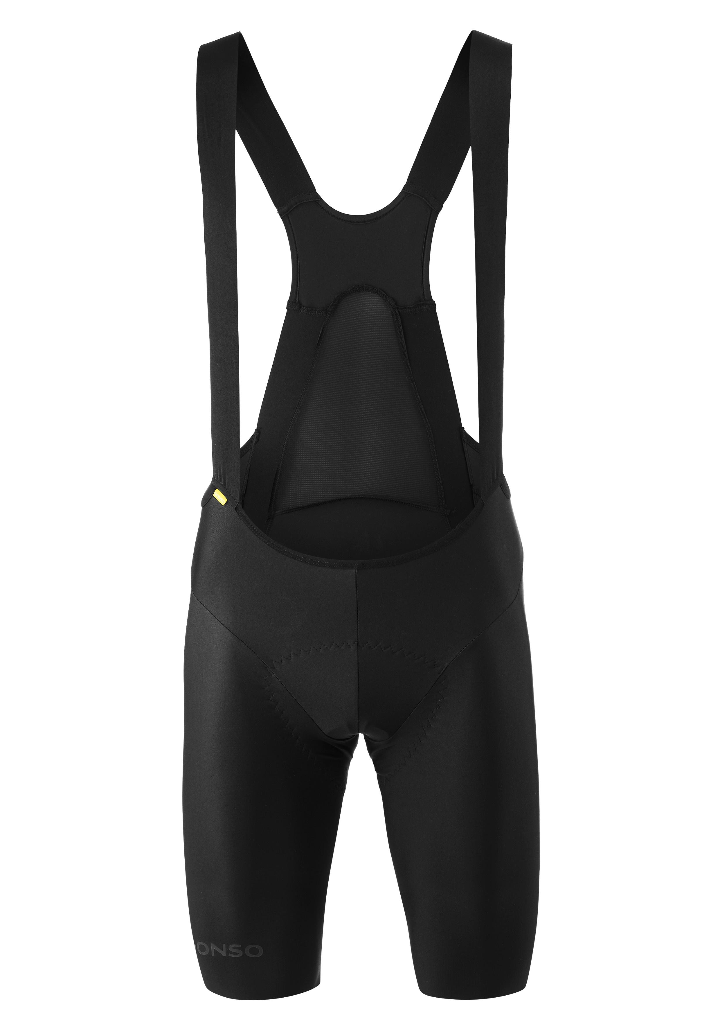 Fahrradhose Gonso "Ride Miles Bib Circle Long M", Herren, Gr. Xxl, NormalgrößEn, Schwarz, 78% Polyester, 22% Elasthan, Hosen Fahrradhose, Um 4Cm VerläNgertes Bein Mit Lasercut-BeinabschlüSsen