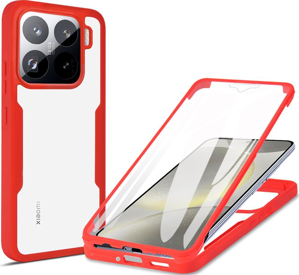 Custodia Per Xiaomi 15 Pro, Protezione Completa A 360° Con Protezione Del Display Incorporata Rosso