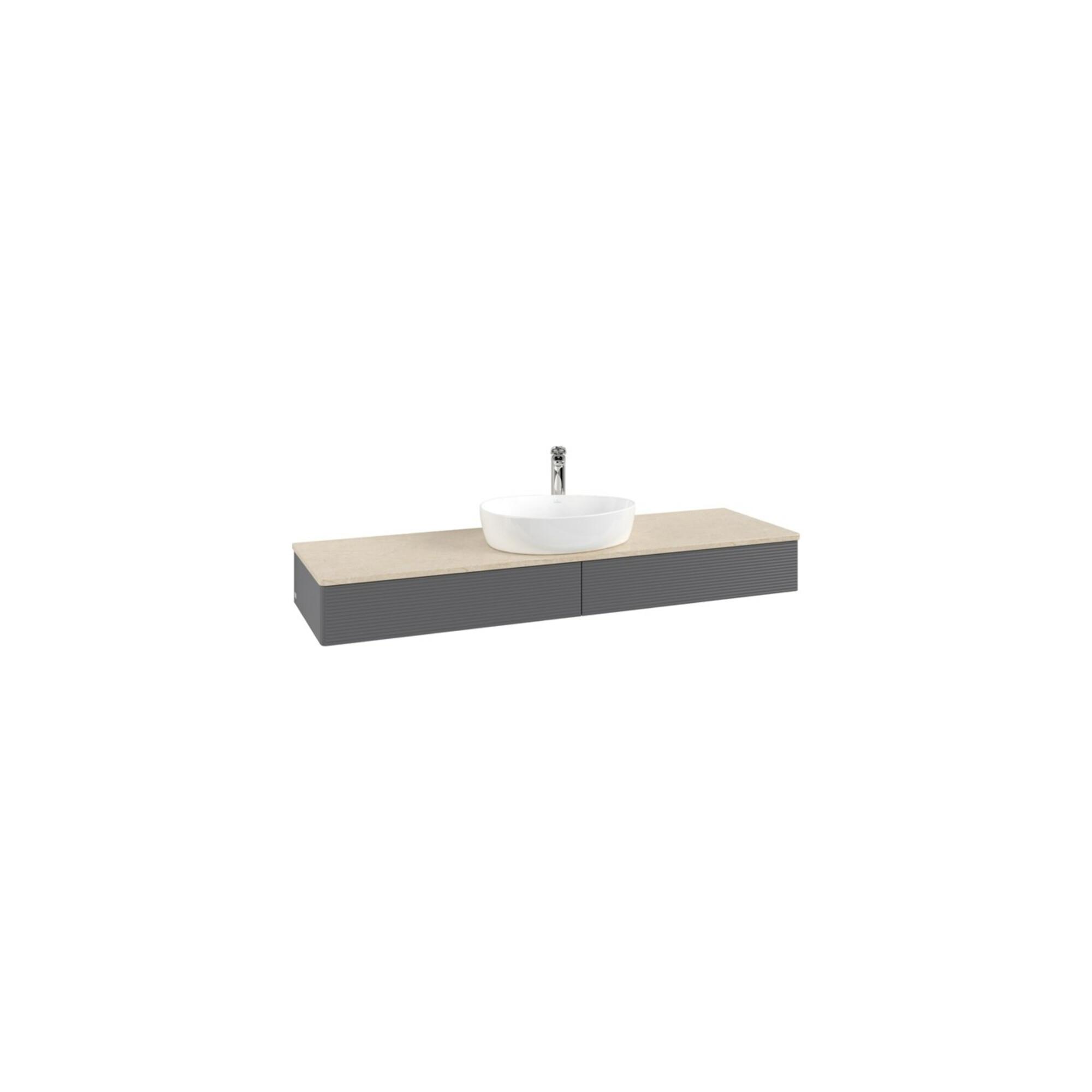 V&B Waschtischunterschrank Mit Frontstruktur Antao 160X50Cm, Hl, Wbp Botti., Anthrac. M Lac ; Villeroy & Boch (K14153GK)