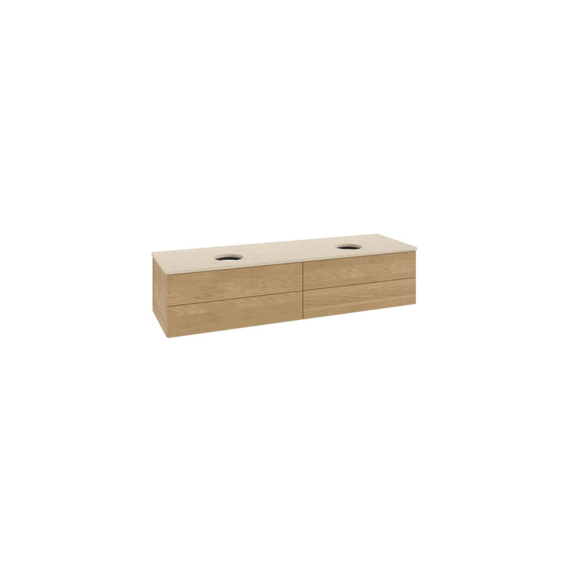 V&B Waschtischunterschrank Mit Frontstruktur, Mit Beleuchtung Antao 160X50Cm, Wbp-Farbe Botticino, Honey Oak ; Villeroy & Boch (L28113HN)